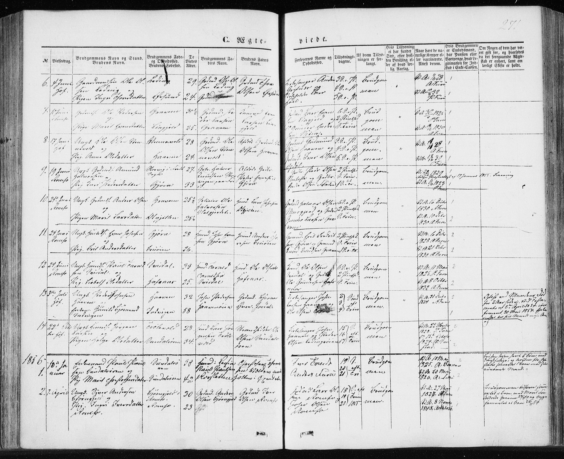 Ministerialprotokoller, klokkerbøker og fødselsregistre - Møre og Romsdal, SAT/A-1454/590/L1013: Parish register (official) no. 590A05, 1847-1877, p. 271