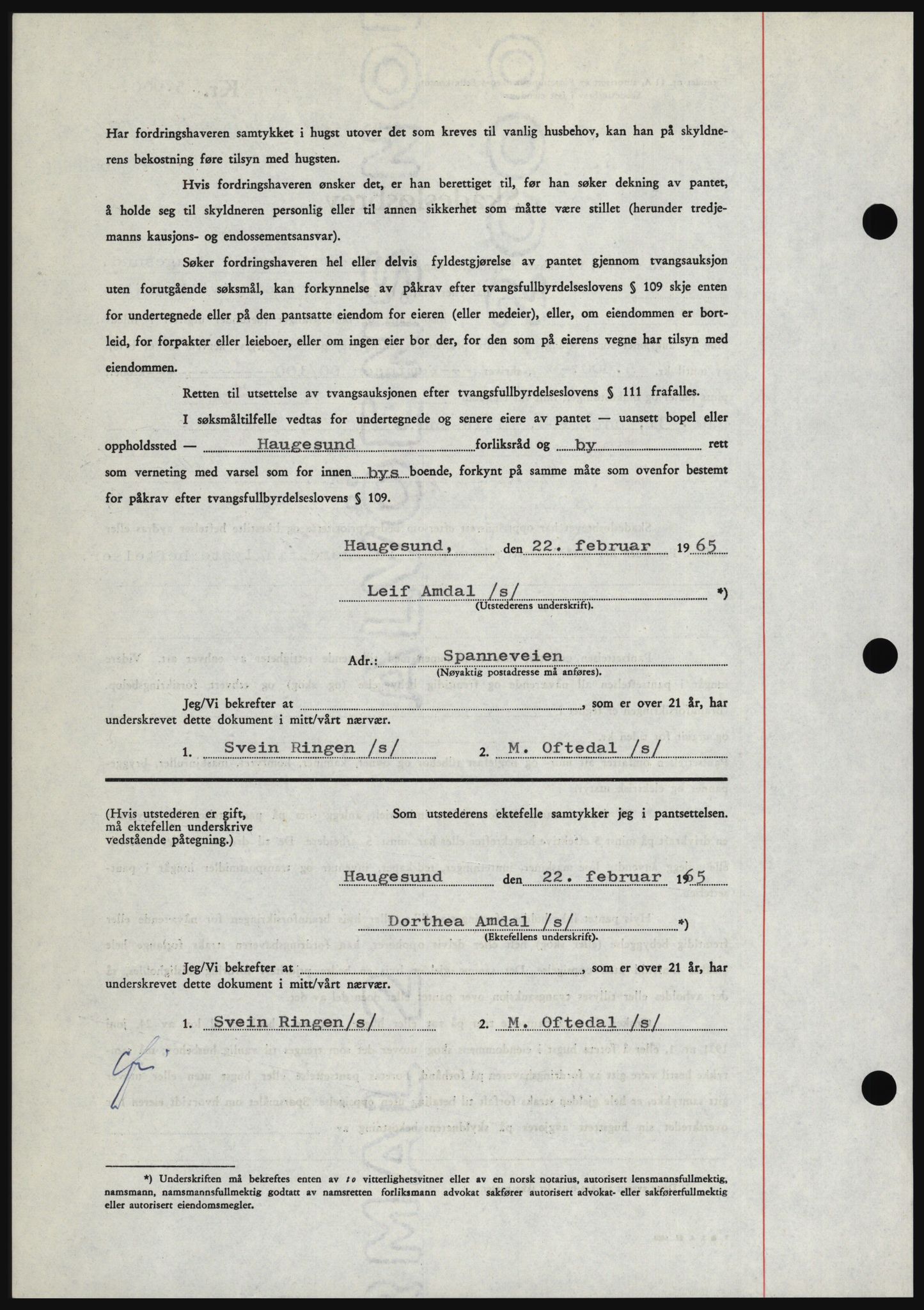 Haugesund tingrett, SAST/A-101415/01/II/IIC/L0053: Mortgage book no. B 53, 1965-1965, Diary no: : 466/1965