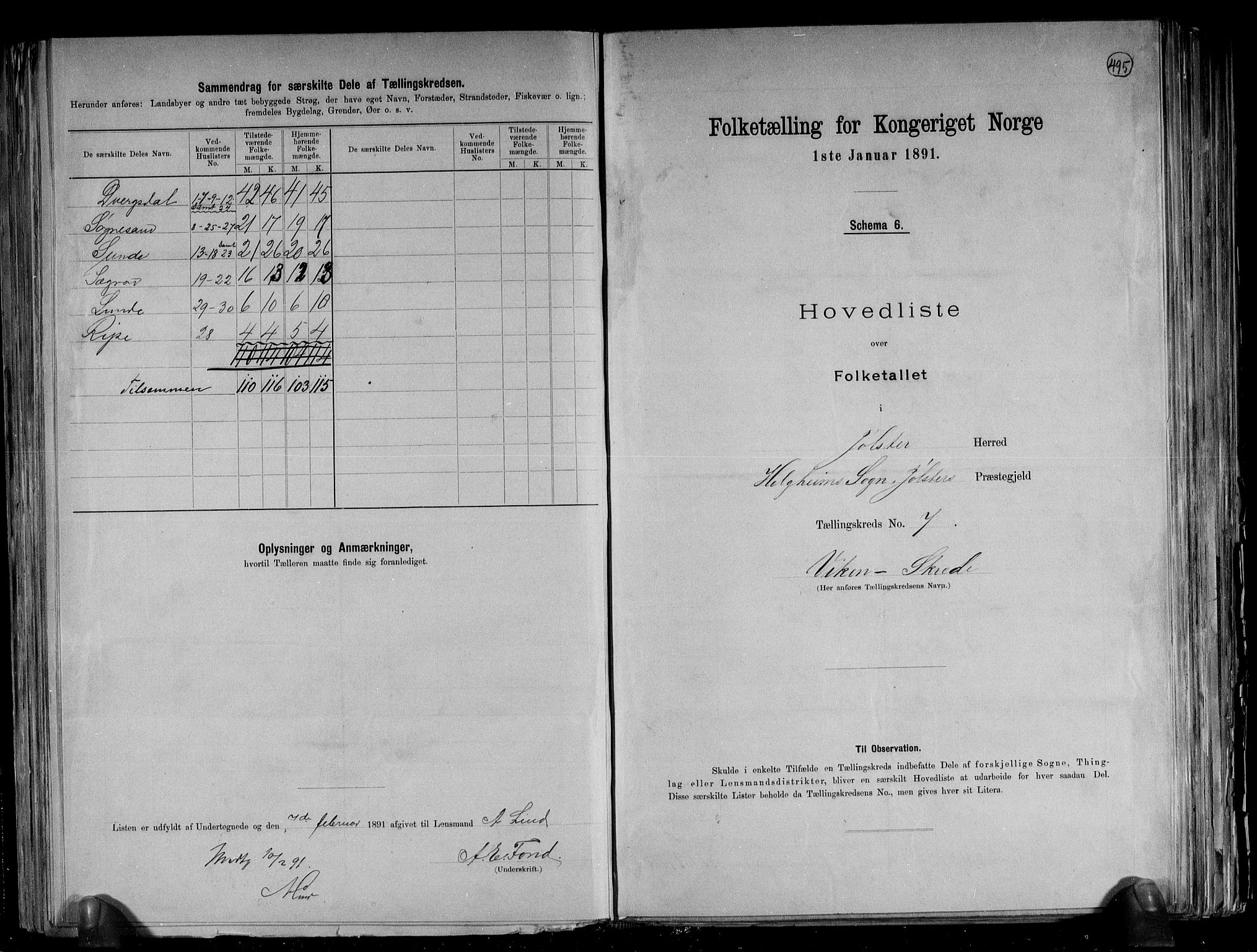 RA, 1891 census for 1431 Jølster, 1891, p. 21