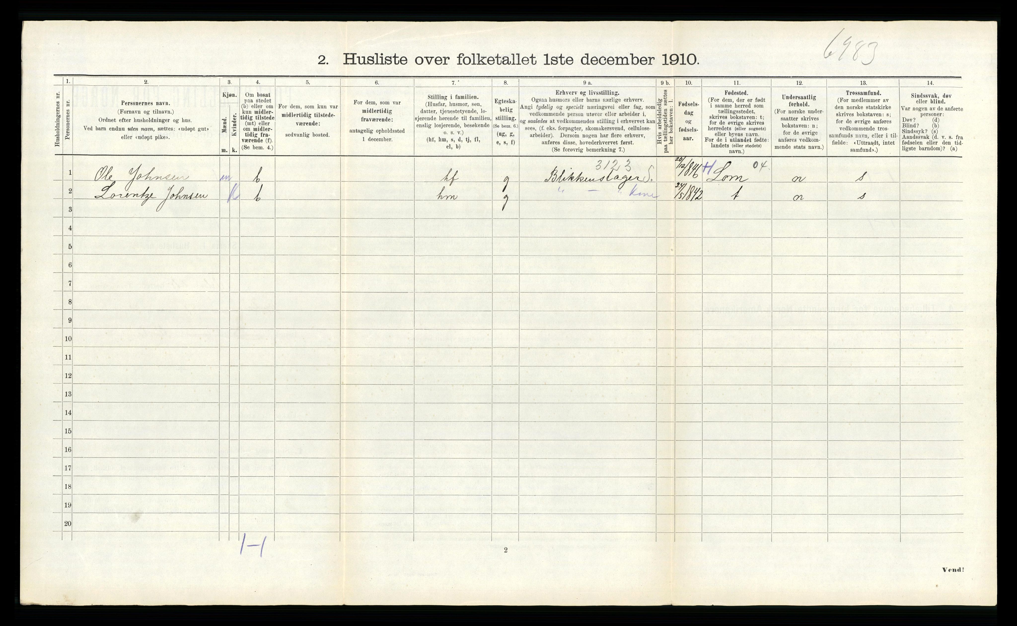 RA, 1910 census for Ørland, 1910, p. 1184