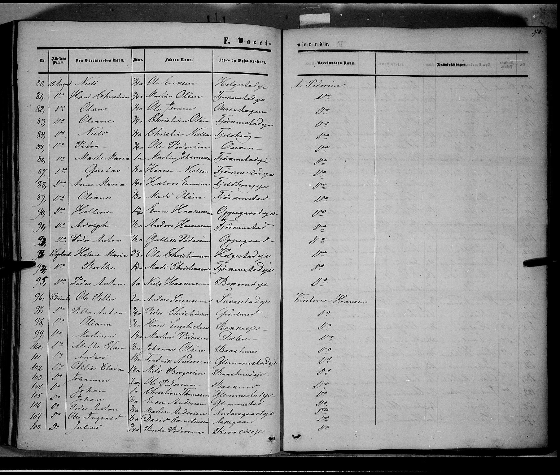 Østre Toten prestekontor, AV/SAH-PREST-104/H/Ha/Haa/L0004: Parish register (official) no. 4, 1857-1865, p. 374