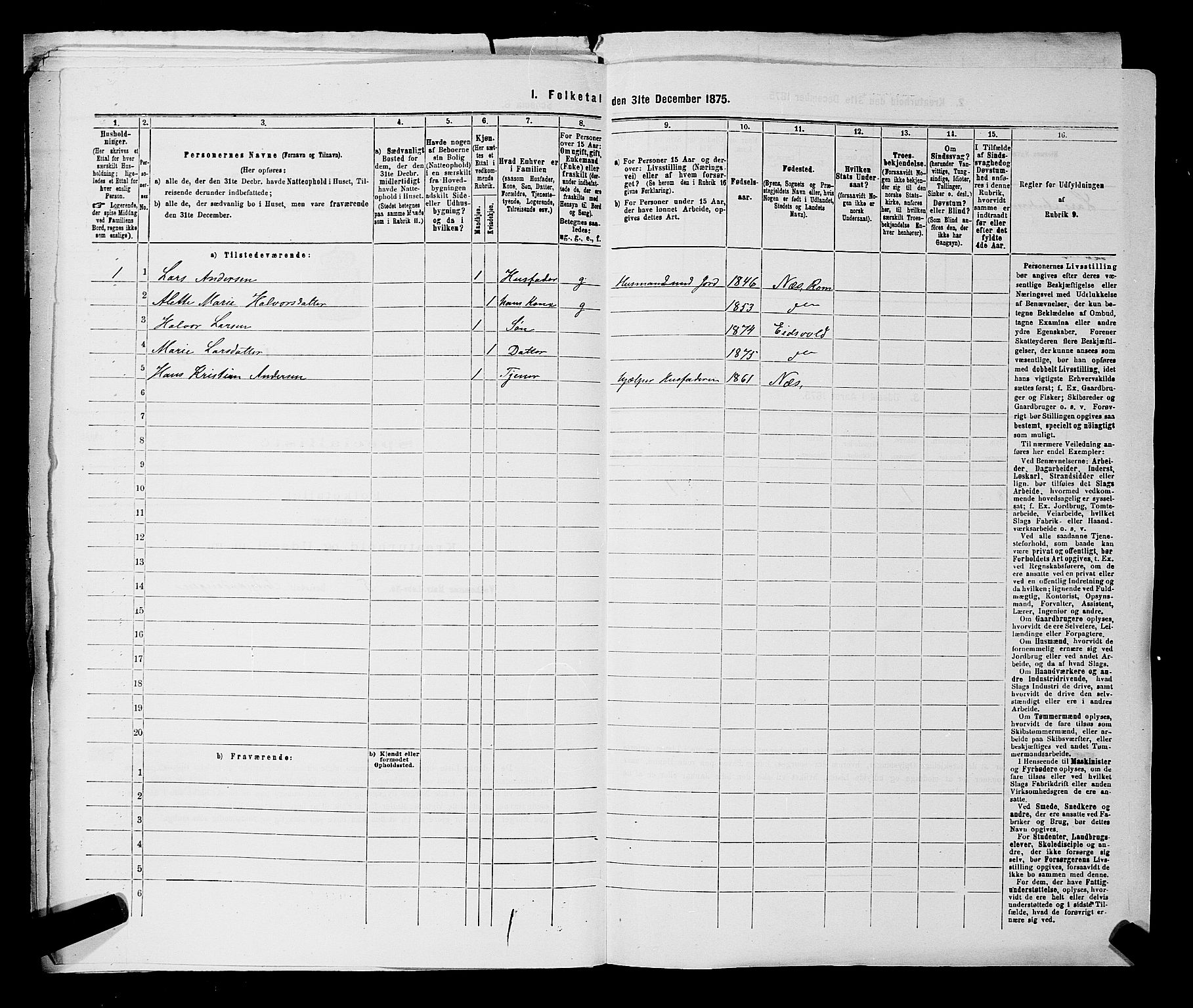 RA, 1875 census for 0237P Eidsvoll, 1875, p. 99