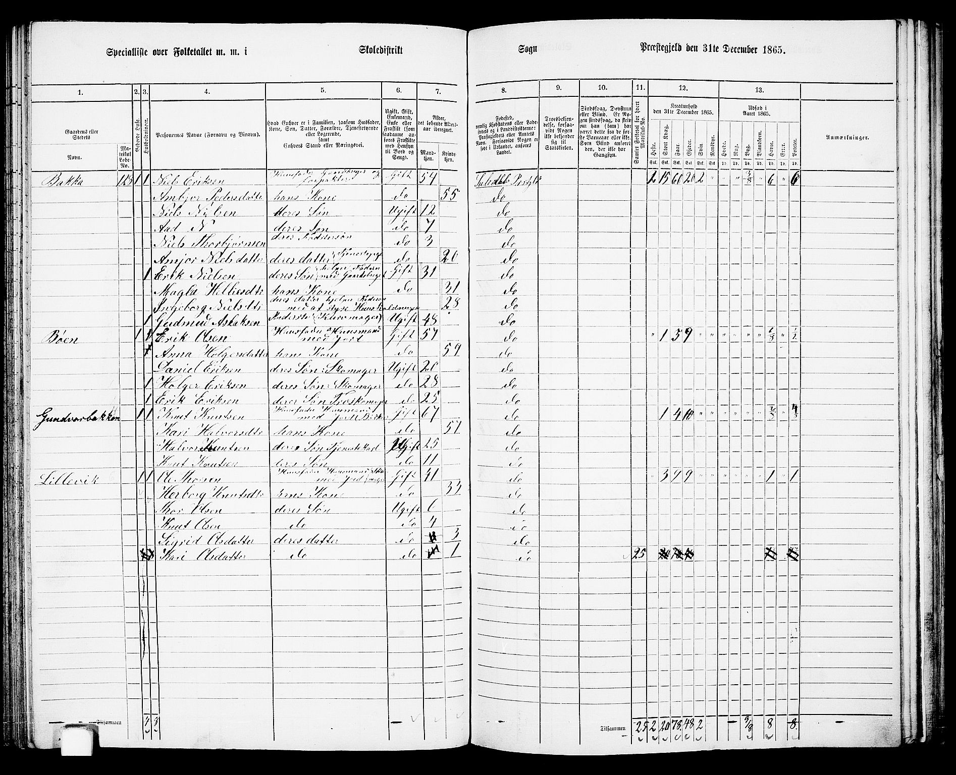 RA, 1865 census for Suldal, 1865, p. 78