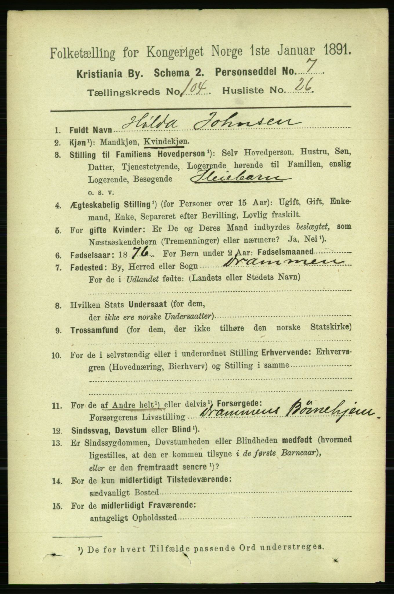 RA, 1891 census for 0301 Kristiania, 1891, p. 52708
