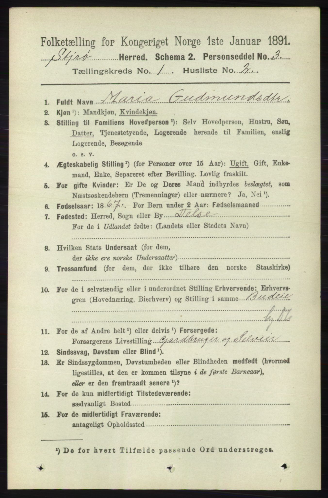 RA, 1891 census for 1140 Sjernarøy, 1891, p. 61