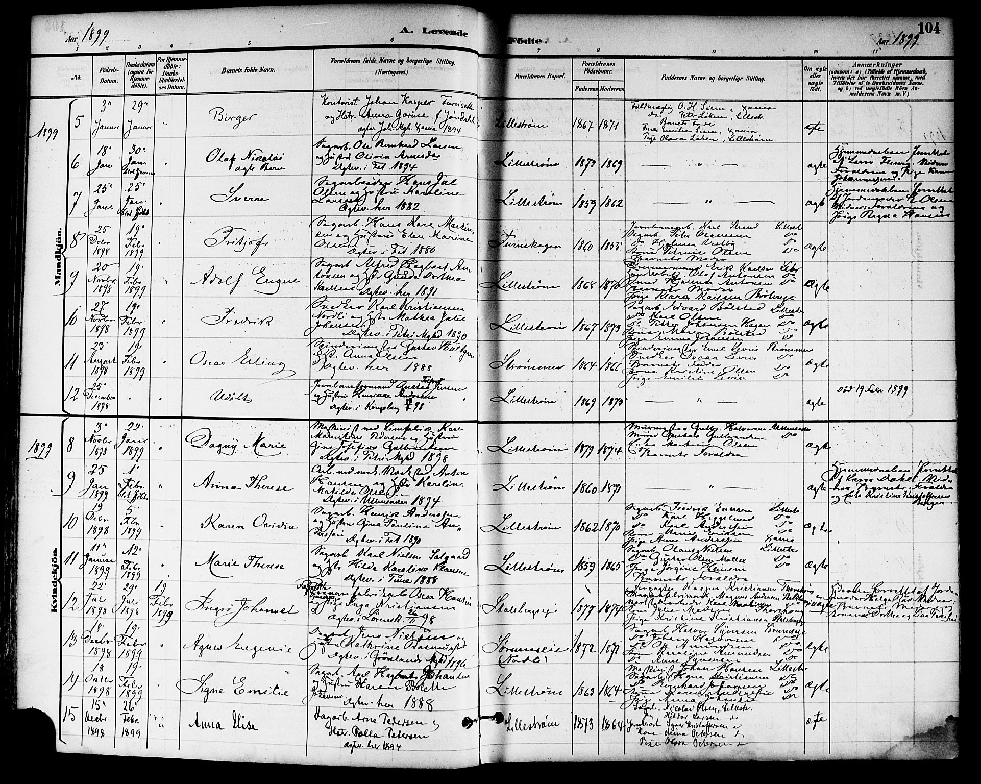 Skedsmo prestekontor Kirkebøker, SAO/A-10033a/F/Fa/L0014: Parish register (official) no. I 14, 1892-1901, p. 104