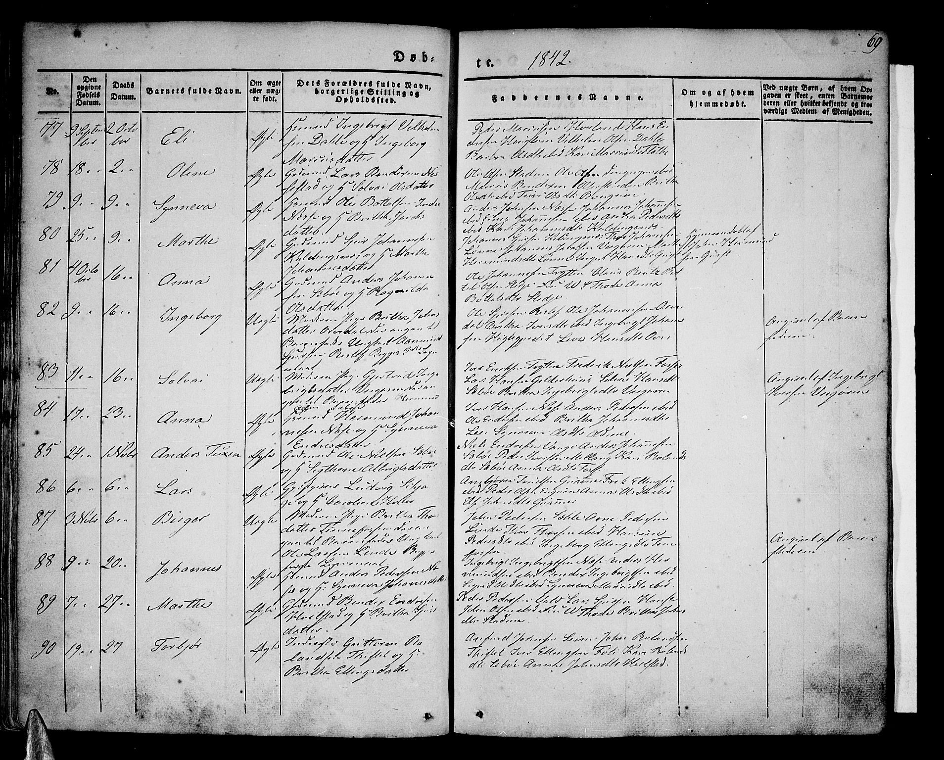 Vik sokneprestembete, AV/SAB-A-81501/H/Haa/Haaa/L0007: Parish register (official) no. A 7, 1831-1845, p. 69