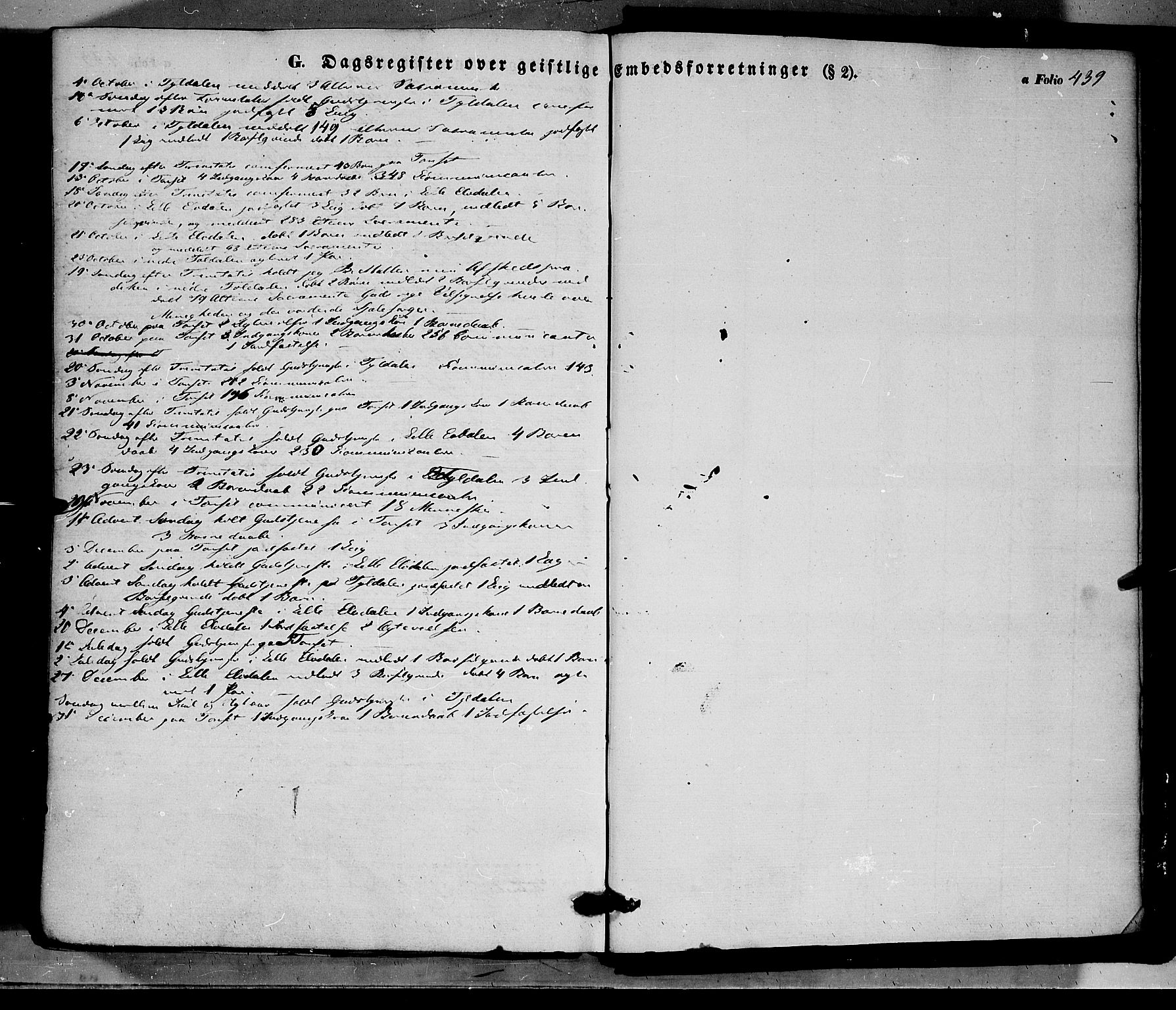 Tynset prestekontor, AV/SAH-PREST-058/H/Ha/Haa/L0020: Parish register (official) no. 20, 1848-1862, p. 439