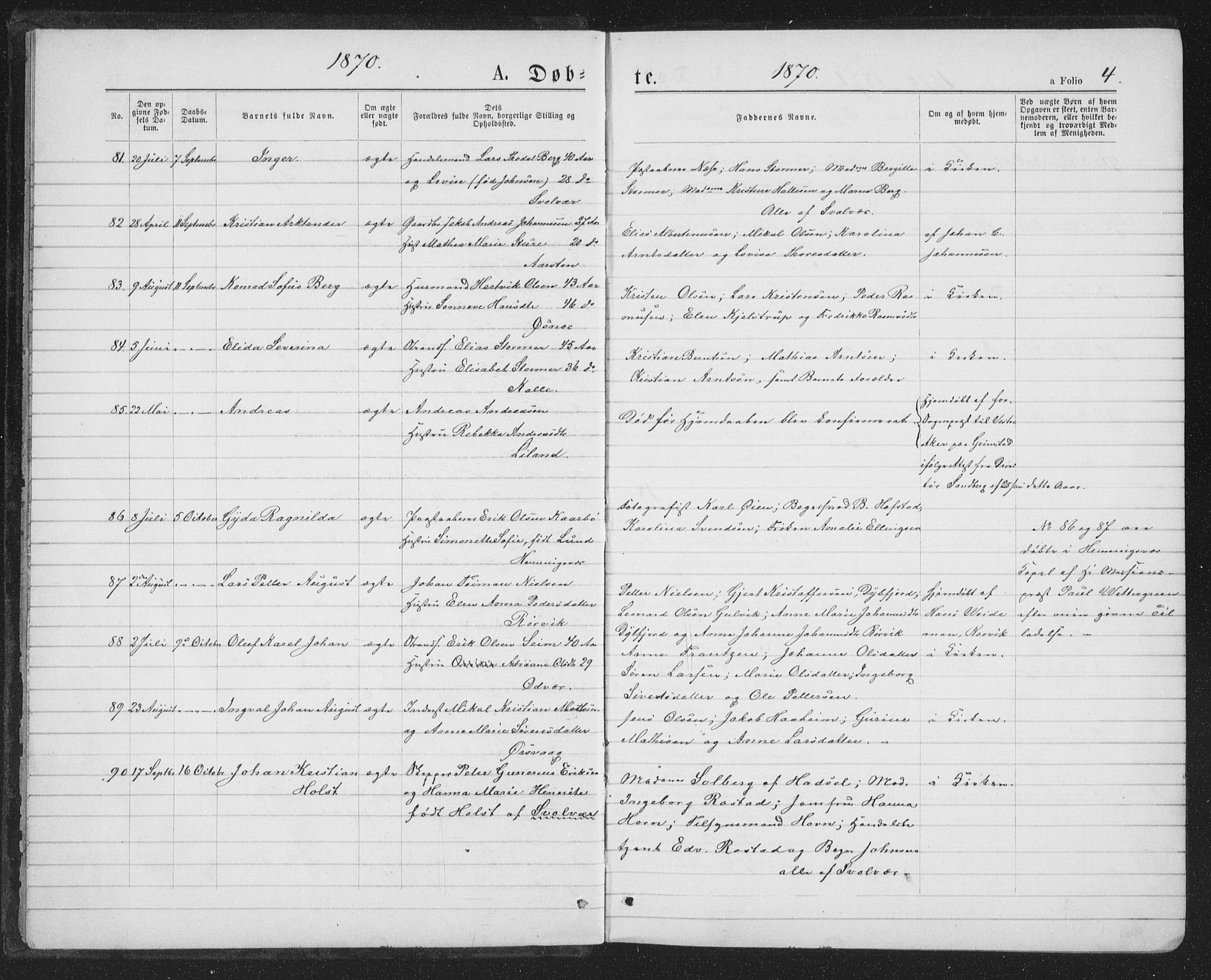 Ministerialprotokoller, klokkerbøker og fødselsregistre - Nordland, AV/SAT-A-1459/874/L1074: Parish register (copy) no. 874C03, 1870-1876, p. 4