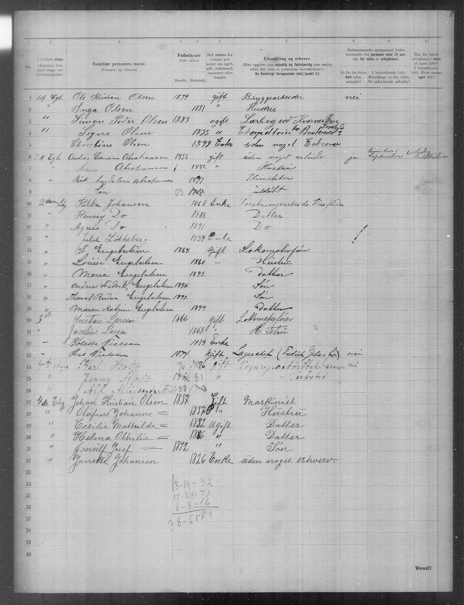 OBA, Municipal Census 1903 for Kristiania, 1903, p. 13256