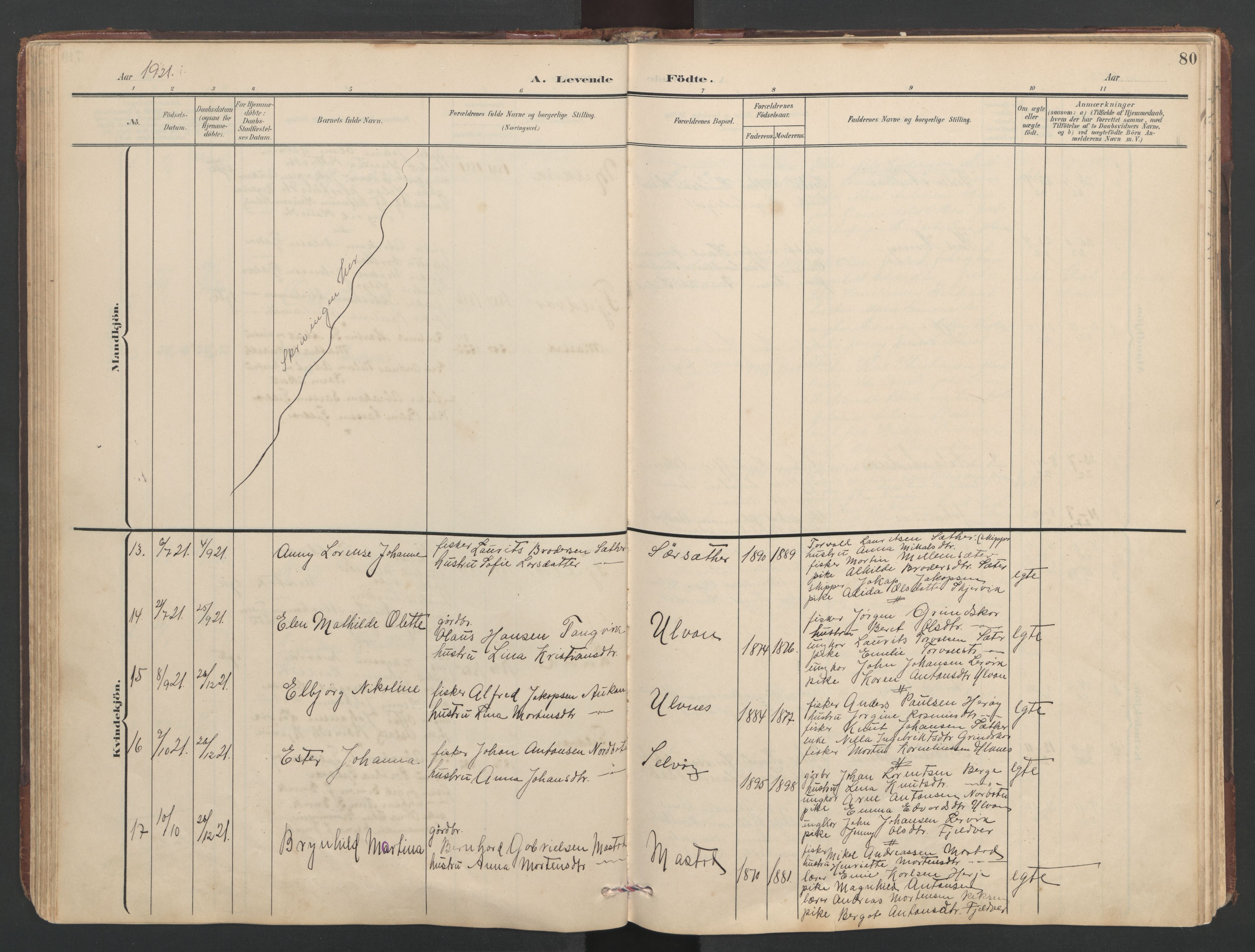 Ministerialprotokoller, klokkerbøker og fødselsregistre - Sør-Trøndelag, SAT/A-1456/638/L0571: Parish register (copy) no. 638C03, 1901-1930, p. 80