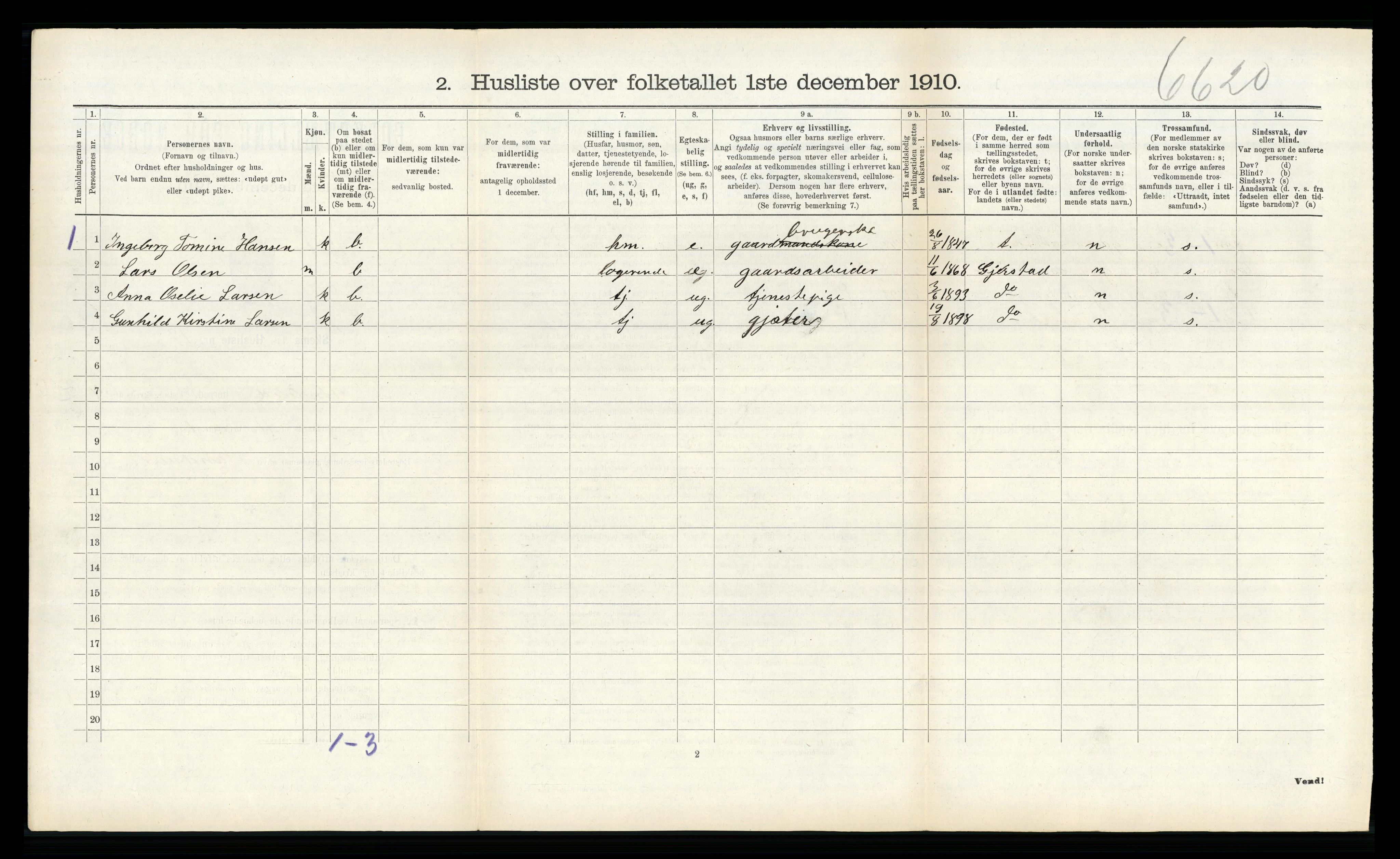 RA, 1910 census for Søndeled, 1910, p. 365