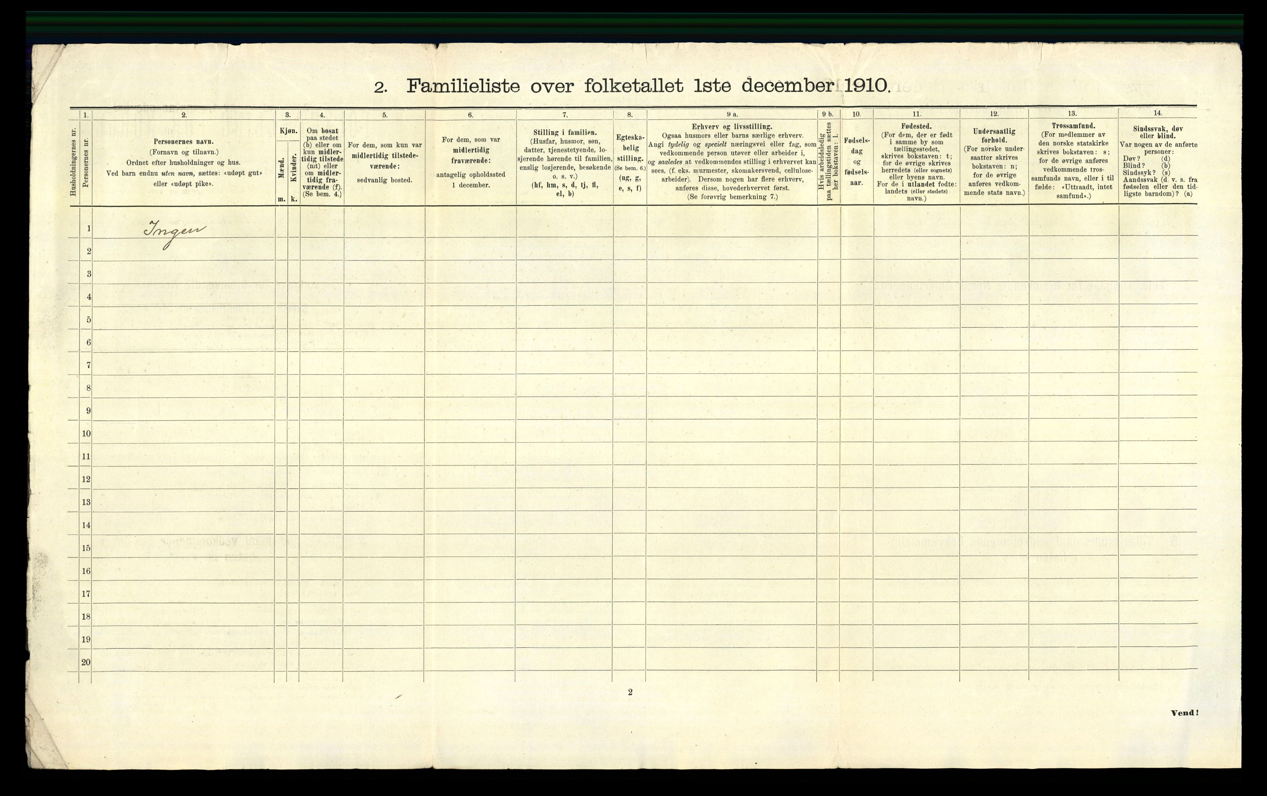 RA, 1910 census for Kristiansand, 1910, p. 2255