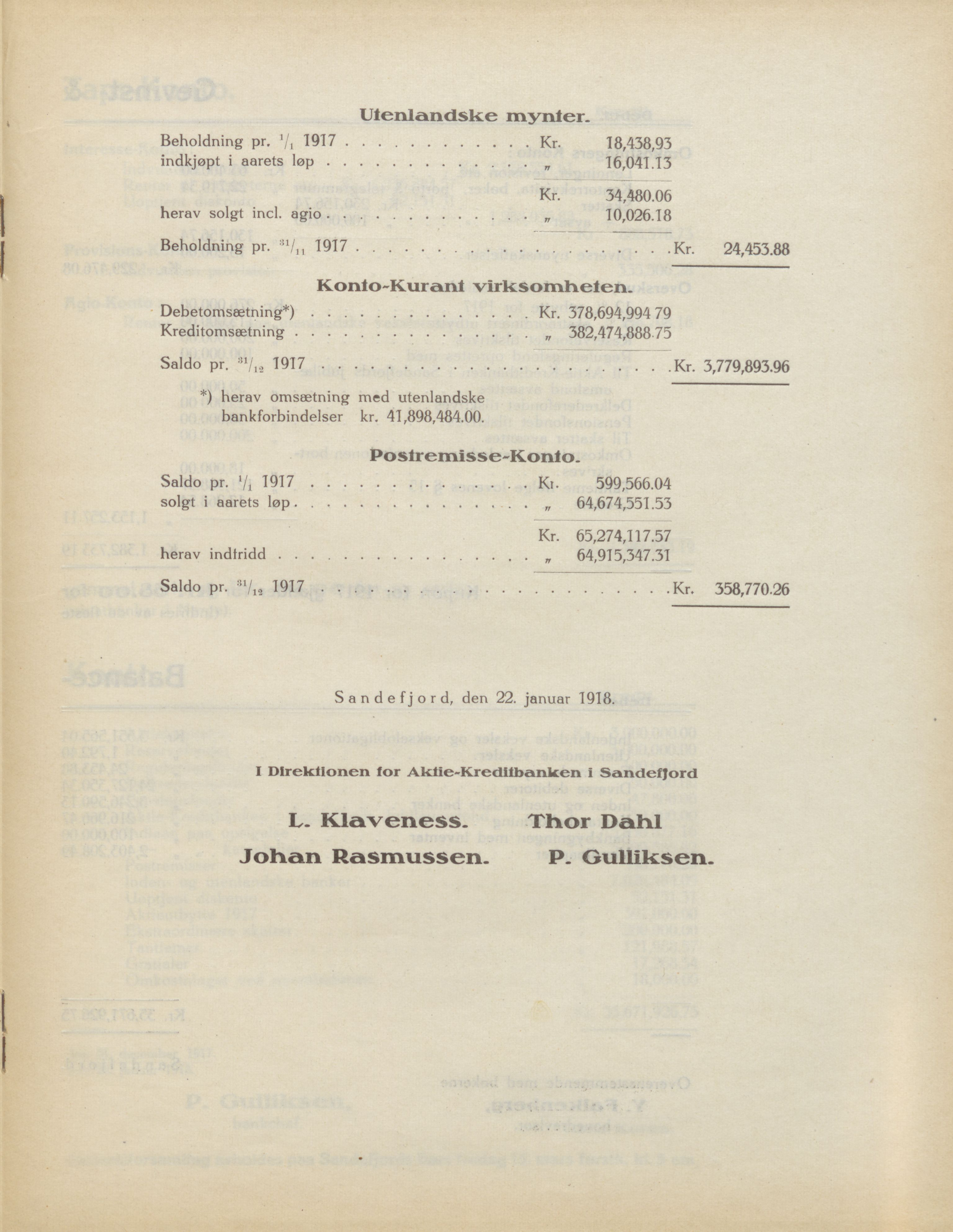 Privatbanken i Sandefjord AS, VEMU/ARS-A-1256/X/L0001: Årsberetninger, 1912-1929, p. 42