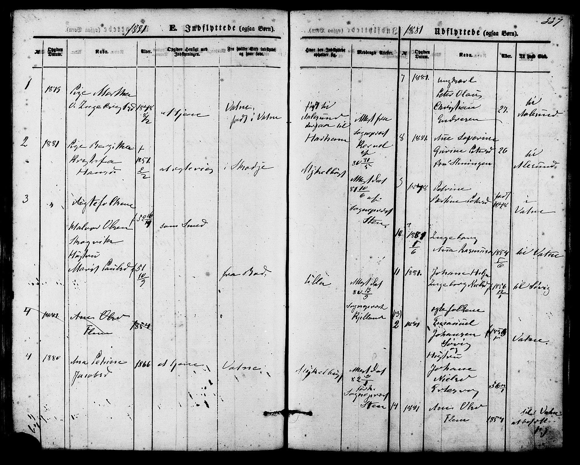 Ministerialprotokoller, klokkerbøker og fødselsregistre - Møre og Romsdal, AV/SAT-A-1454/536/L0500: Parish register (official) no. 536A09, 1876-1889, p. 337