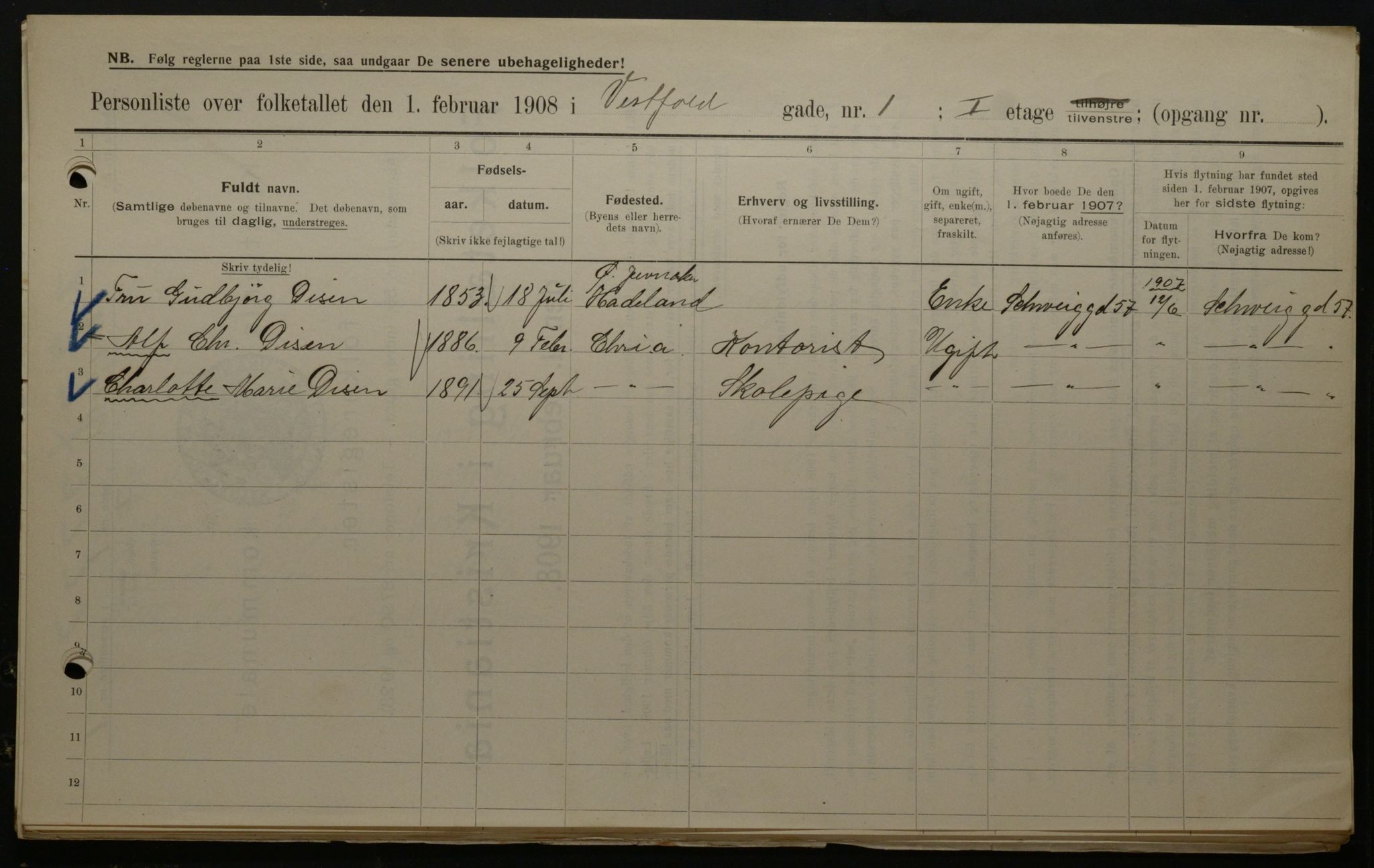 OBA, Municipal Census 1908 for Kristiania, 1908, p. 109867