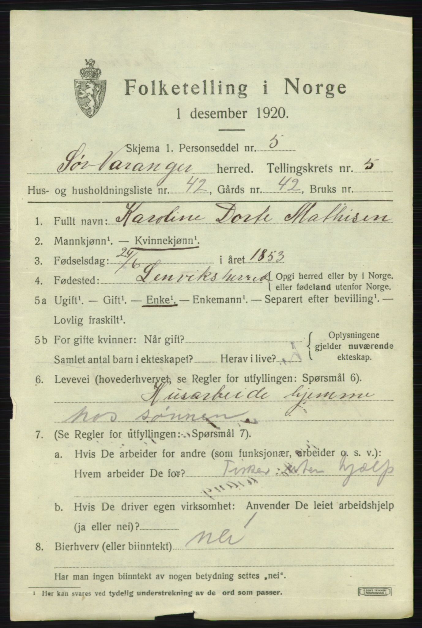 SATØ, 1920 census for Sør-Varanger, 1920, p. 4004