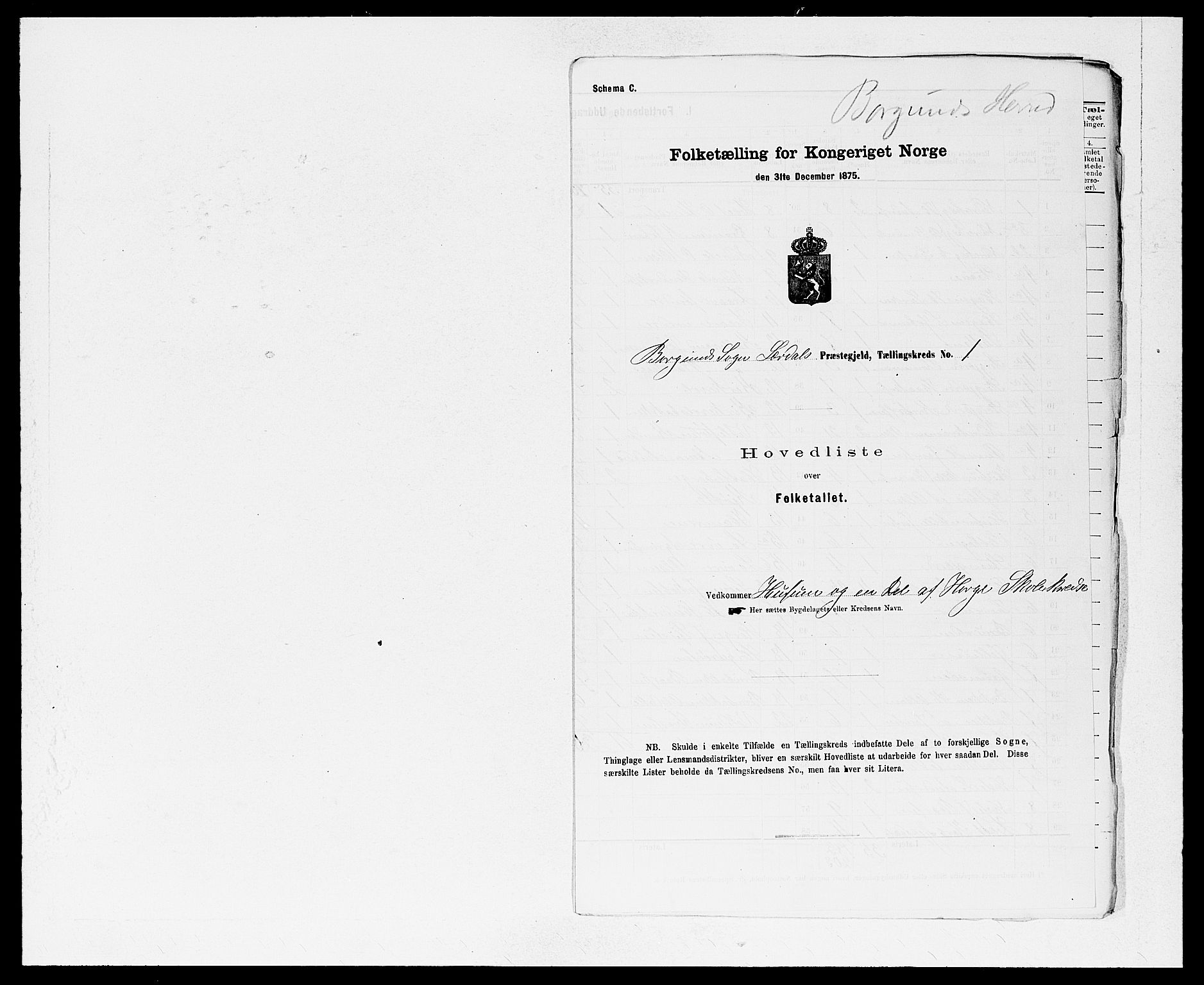 SAB, 1875 census for 1422P Lærdal, 1875, p. 880