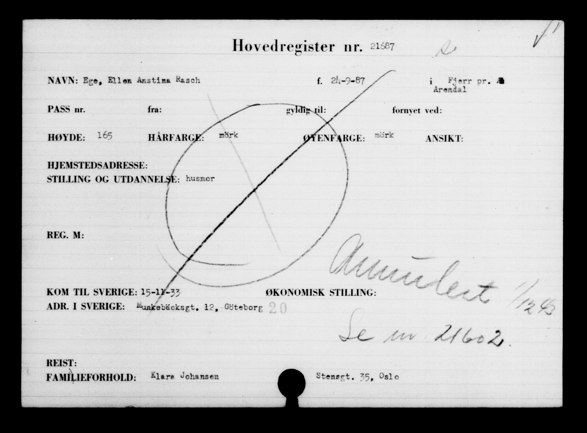 Den Kgl. Norske Legasjons Flyktningskontor, RA/S-6753/V/Va/L0009: Kjesäterkartoteket.  Flyktningenr. 18502-22048, 1940-1945, p. 2712