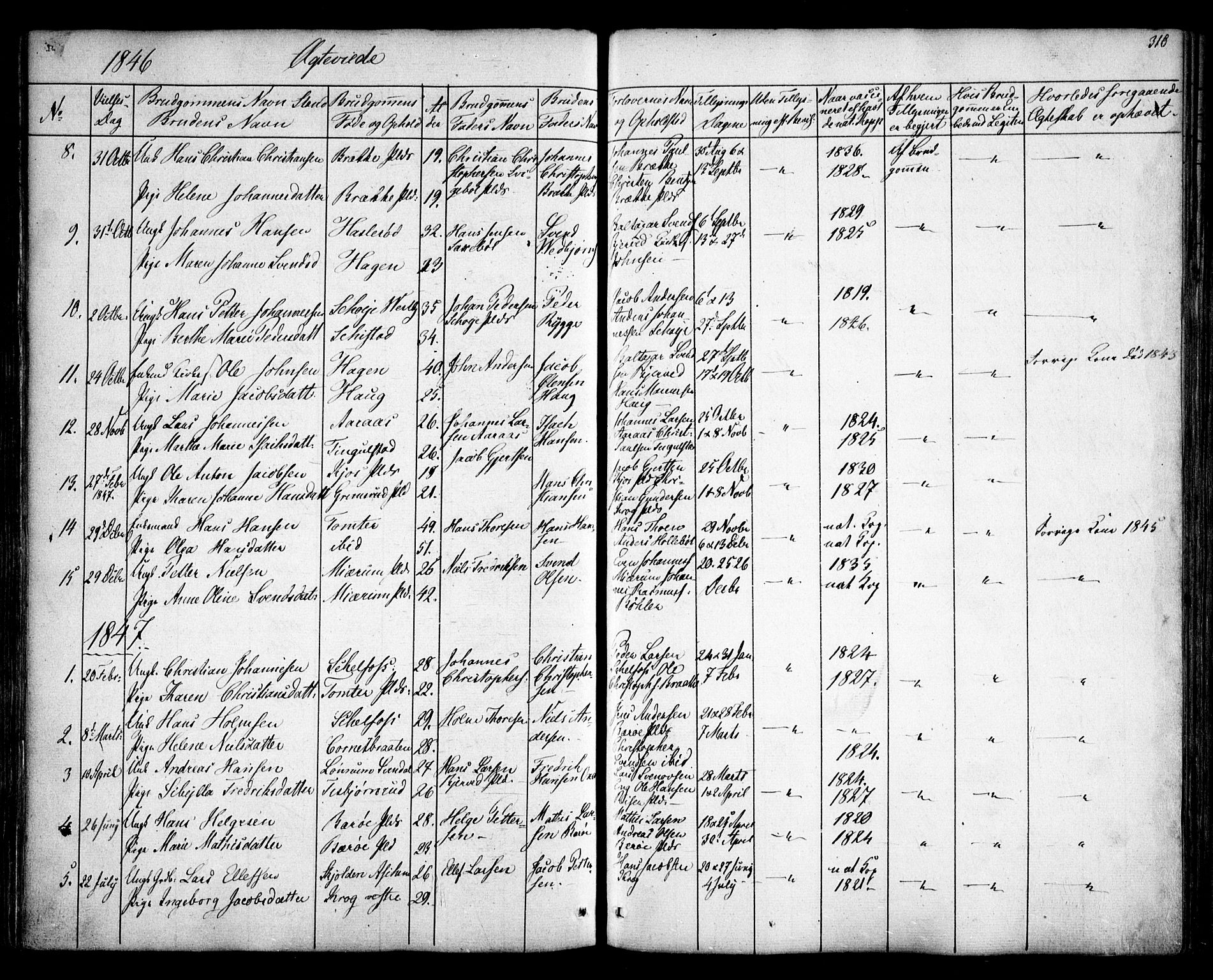 Hobøl prestekontor Kirkebøker, SAO/A-2002/F/Fa/L0003: Parish register (official) no. I 3, 1842-1864, p. 310