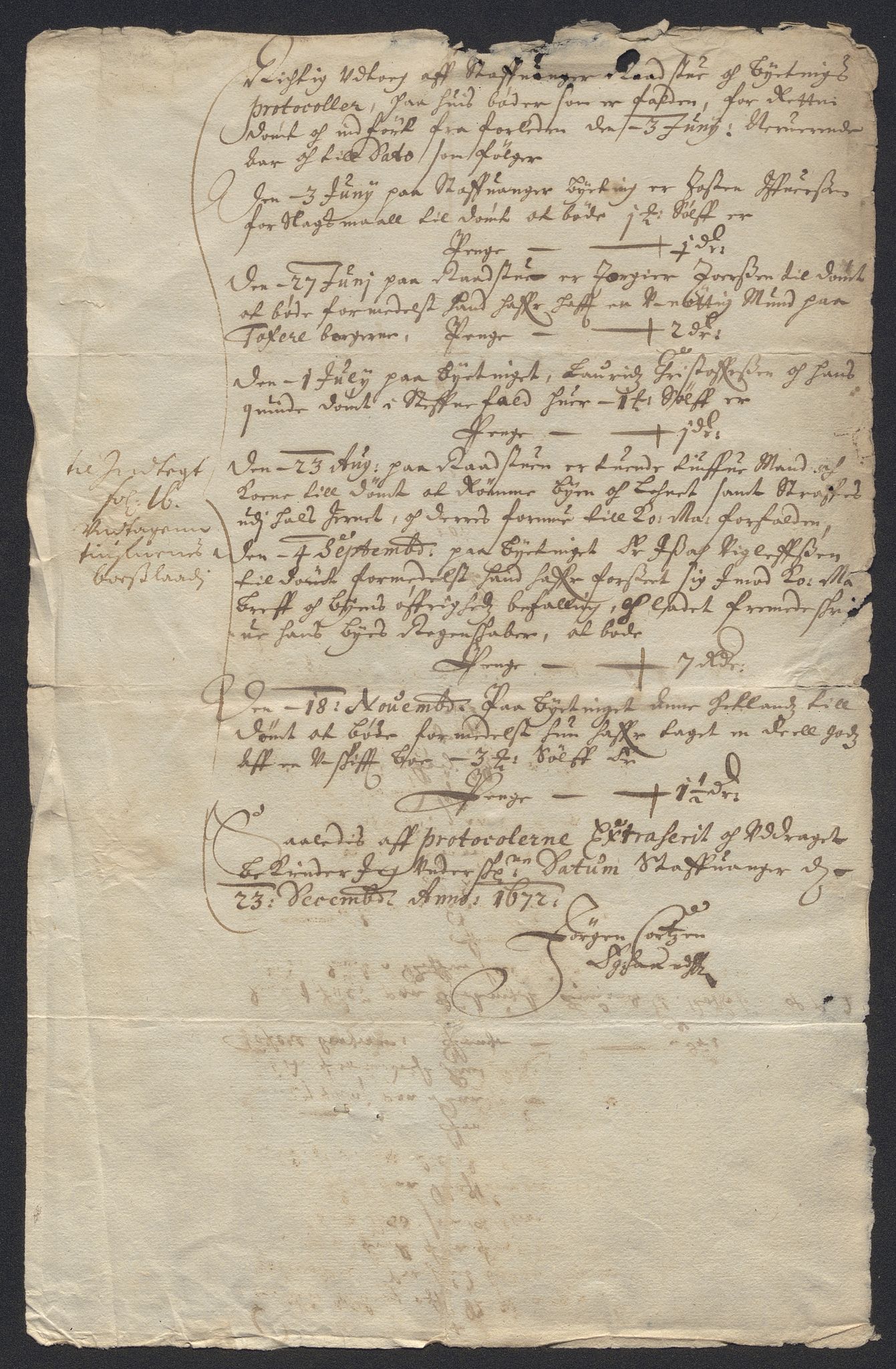 Rentekammeret inntil 1814, Reviderte regnskaper, Byregnskaper, RA/EA-4066/R/Ro/L0316: [O14] Sikt og sakefall, 1662-1693, p. 117