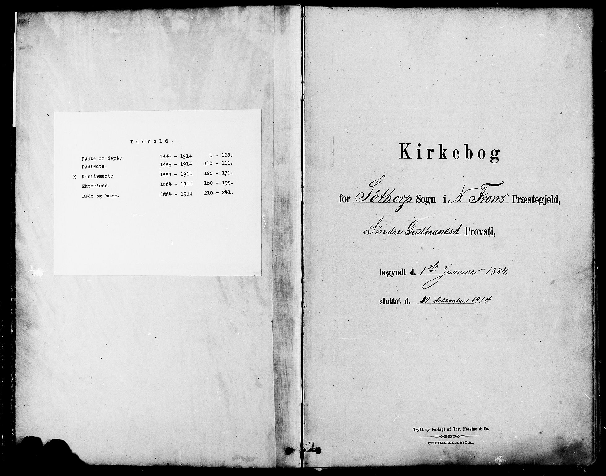 Nord-Fron prestekontor, SAH/PREST-080/H/Ha/Hab/L0004: Parish register (copy) no. 4, 1884-1914