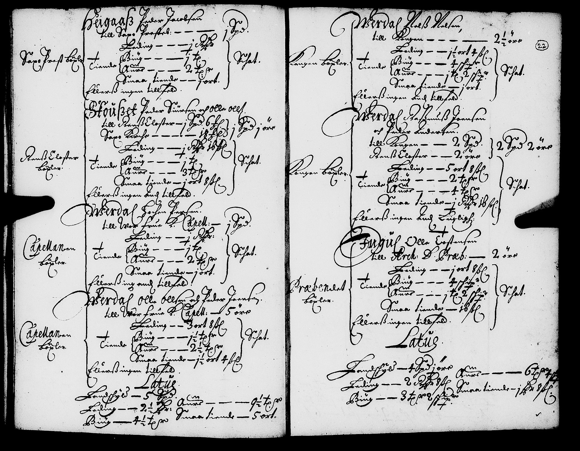 Rentekammeret inntil 1814, Realistisk ordnet avdeling, RA/EA-4070/N/Nb/Nba/L0055: Inderøy len, 1668, p. 21b-22a