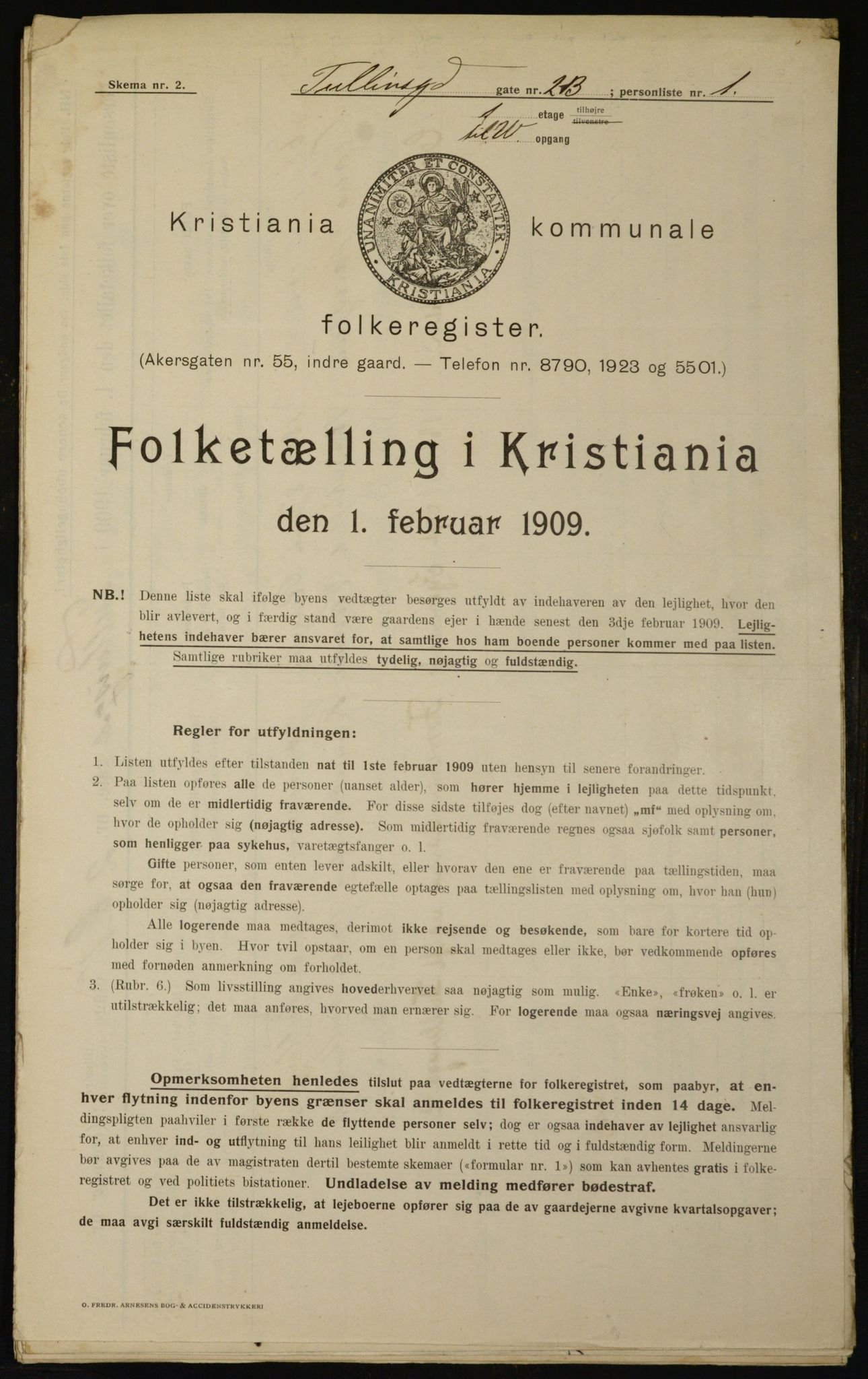 OBA, Municipal Census 1909 for Kristiania, 1909, p. 106380