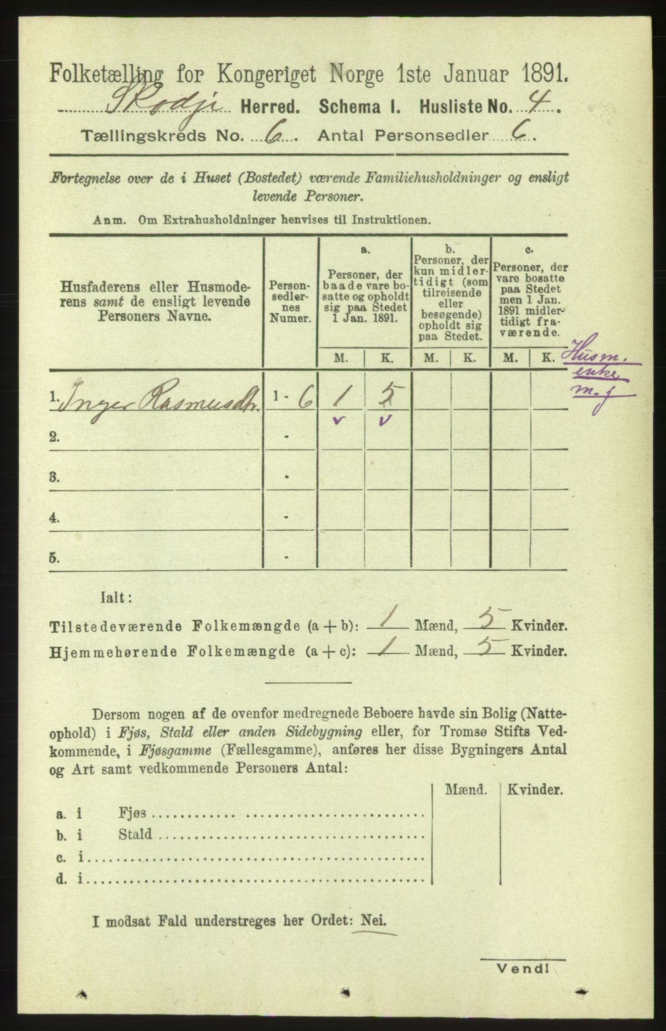 RA, 1891 census for 1529 Skodje, 1891, p. 1229