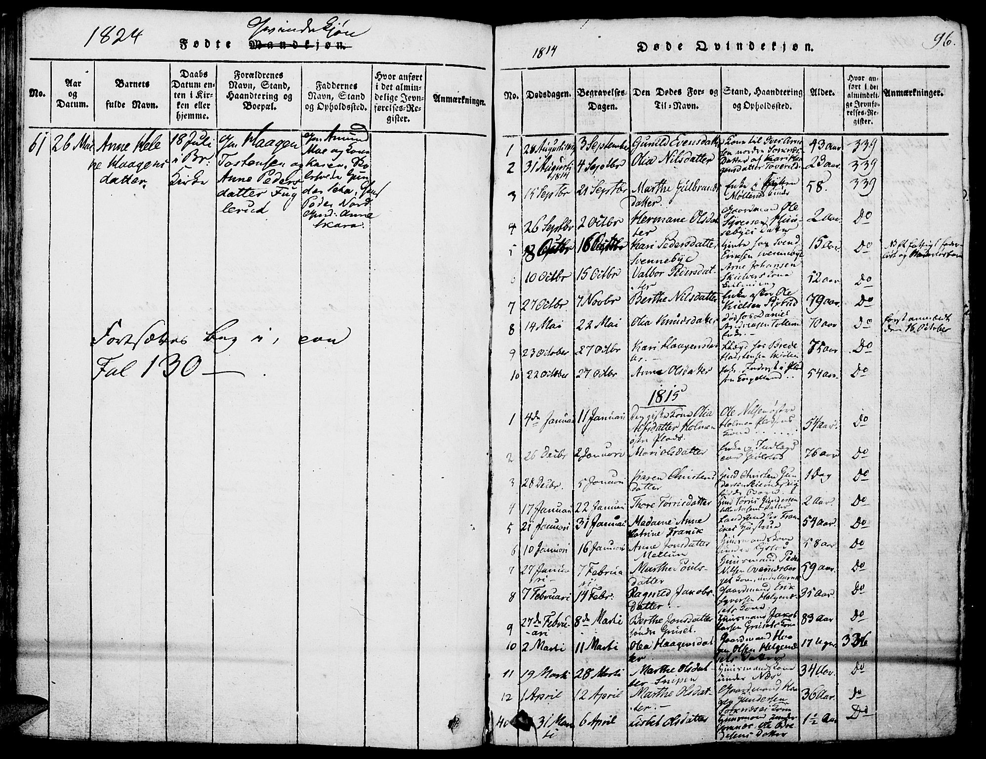 Grue prestekontor, SAH/PREST-036/H/Ha/Haa/L0006: Parish register (official) no. 6, 1814-1830, p. 96