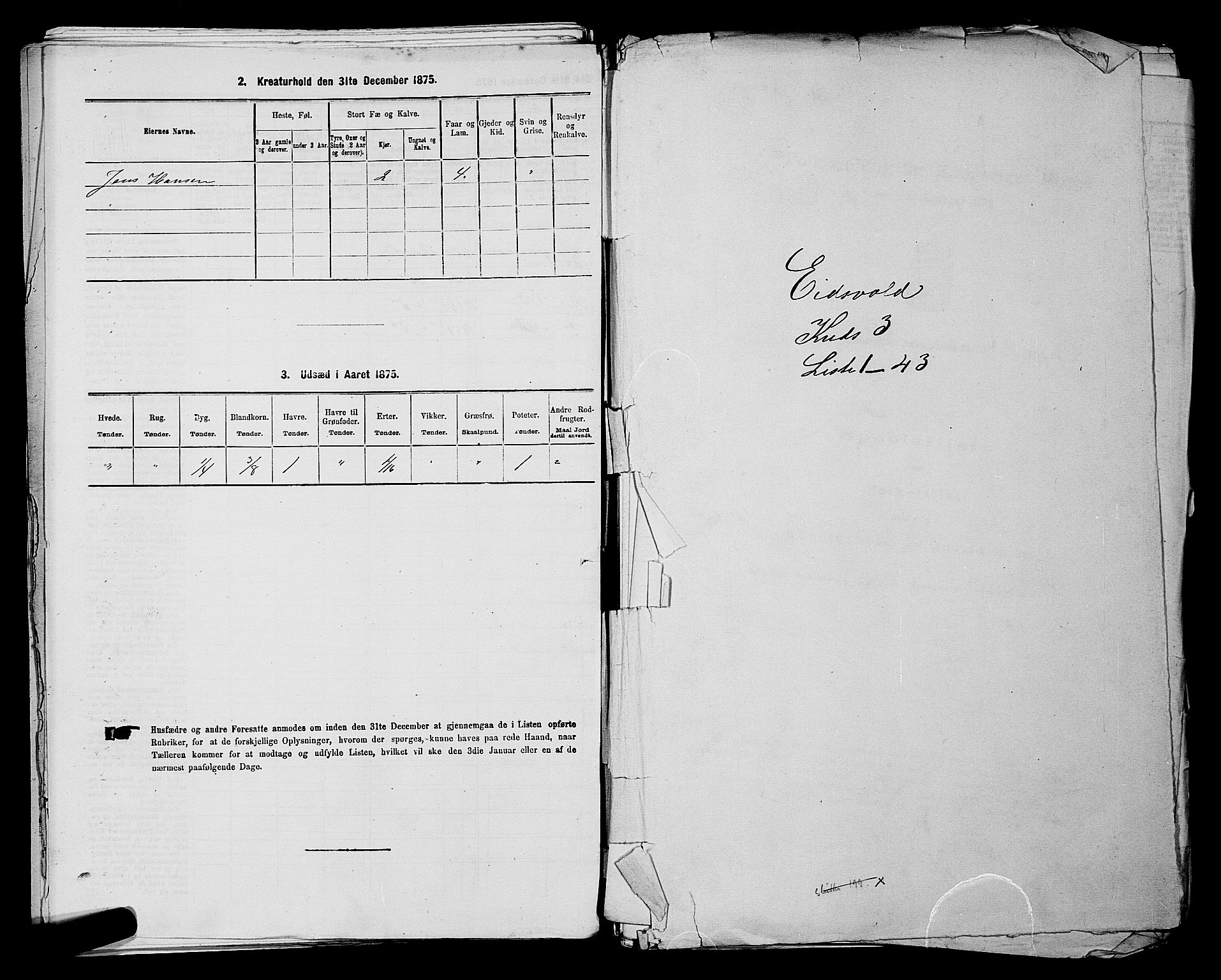 RA, 1875 census for 0237P Eidsvoll, 1875, p. 368