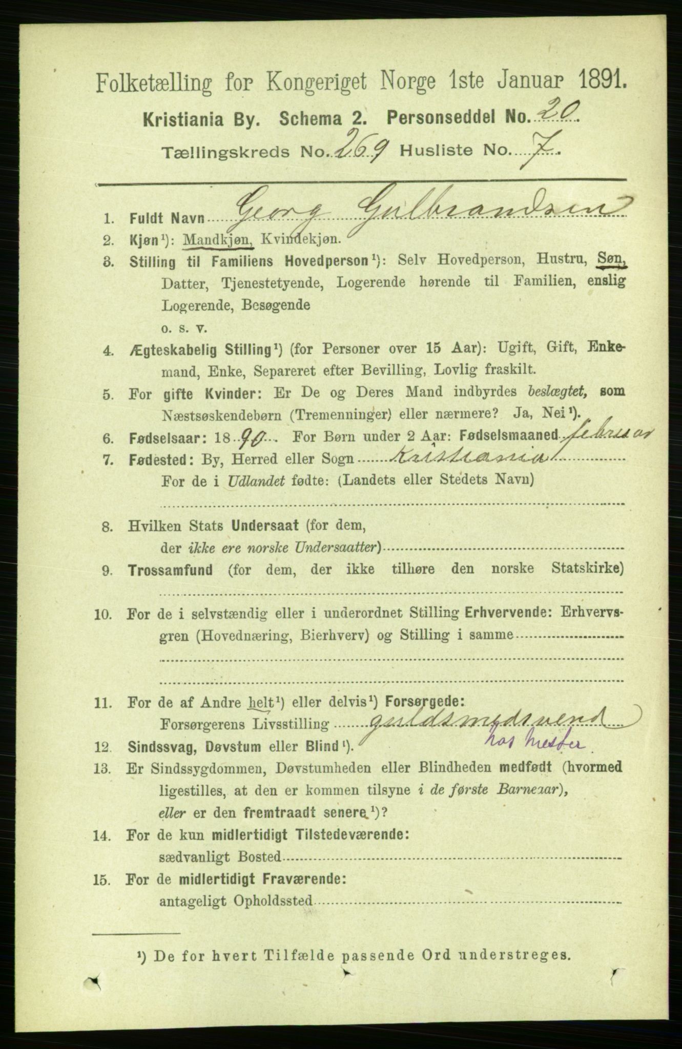 RA, 1891 census for 0301 Kristiania, 1891, p. 163283
