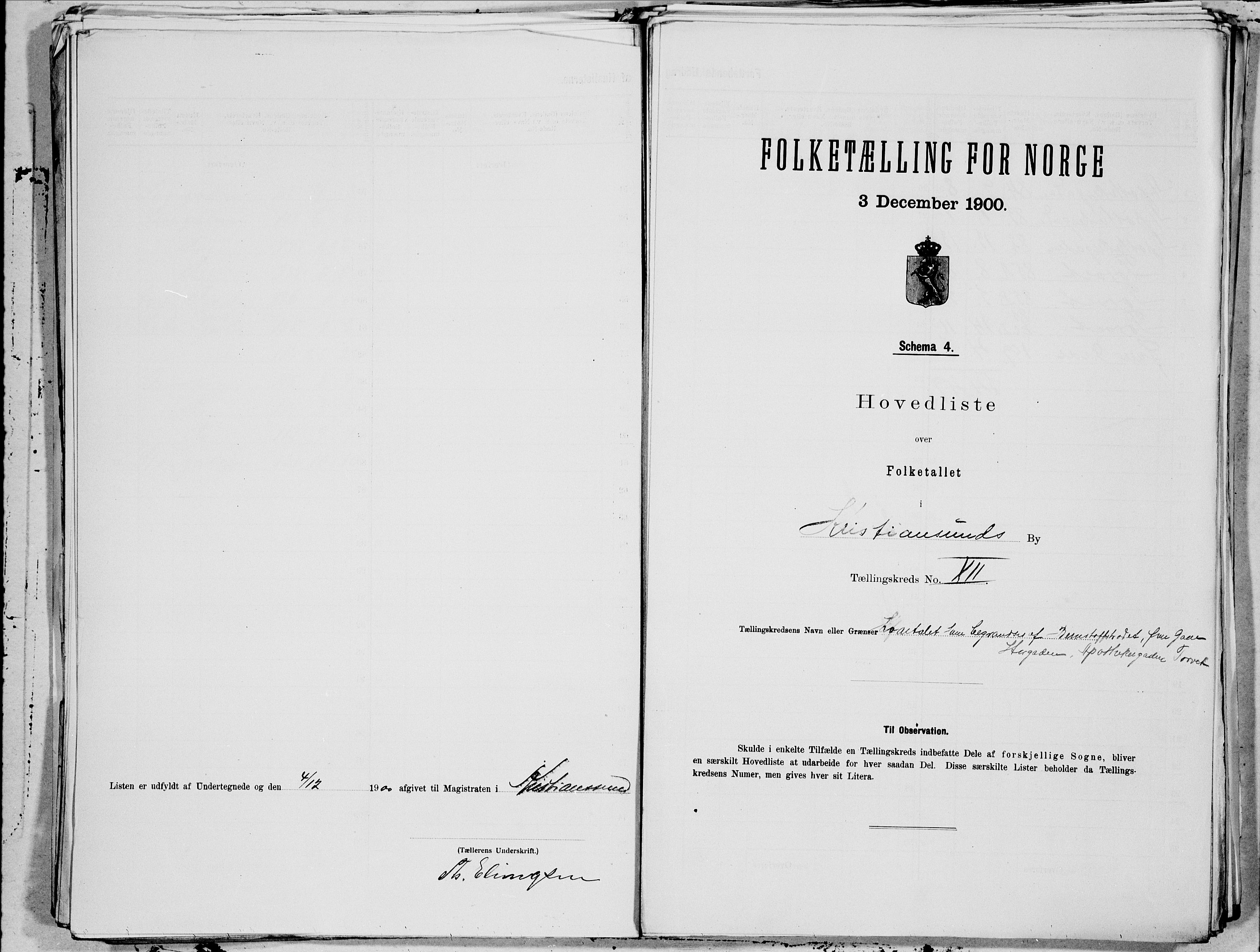 SAT, 1900 census for Kristiansund, 1900, p. 24