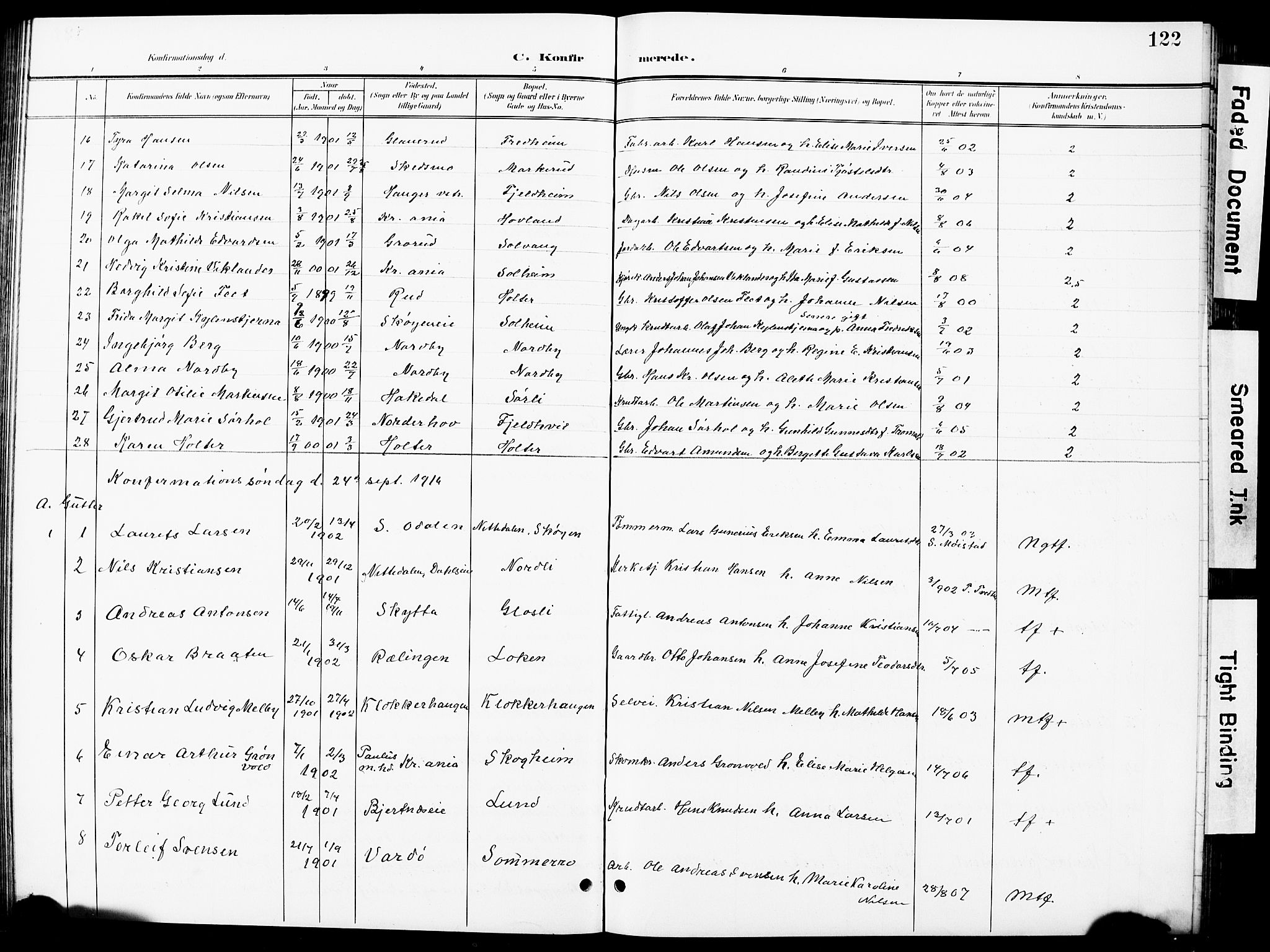 Nittedal prestekontor Kirkebøker, SAO/A-10365a/G/Ga/L0003: Parish register (copy) no. I 3, 1902-1929, p. 122