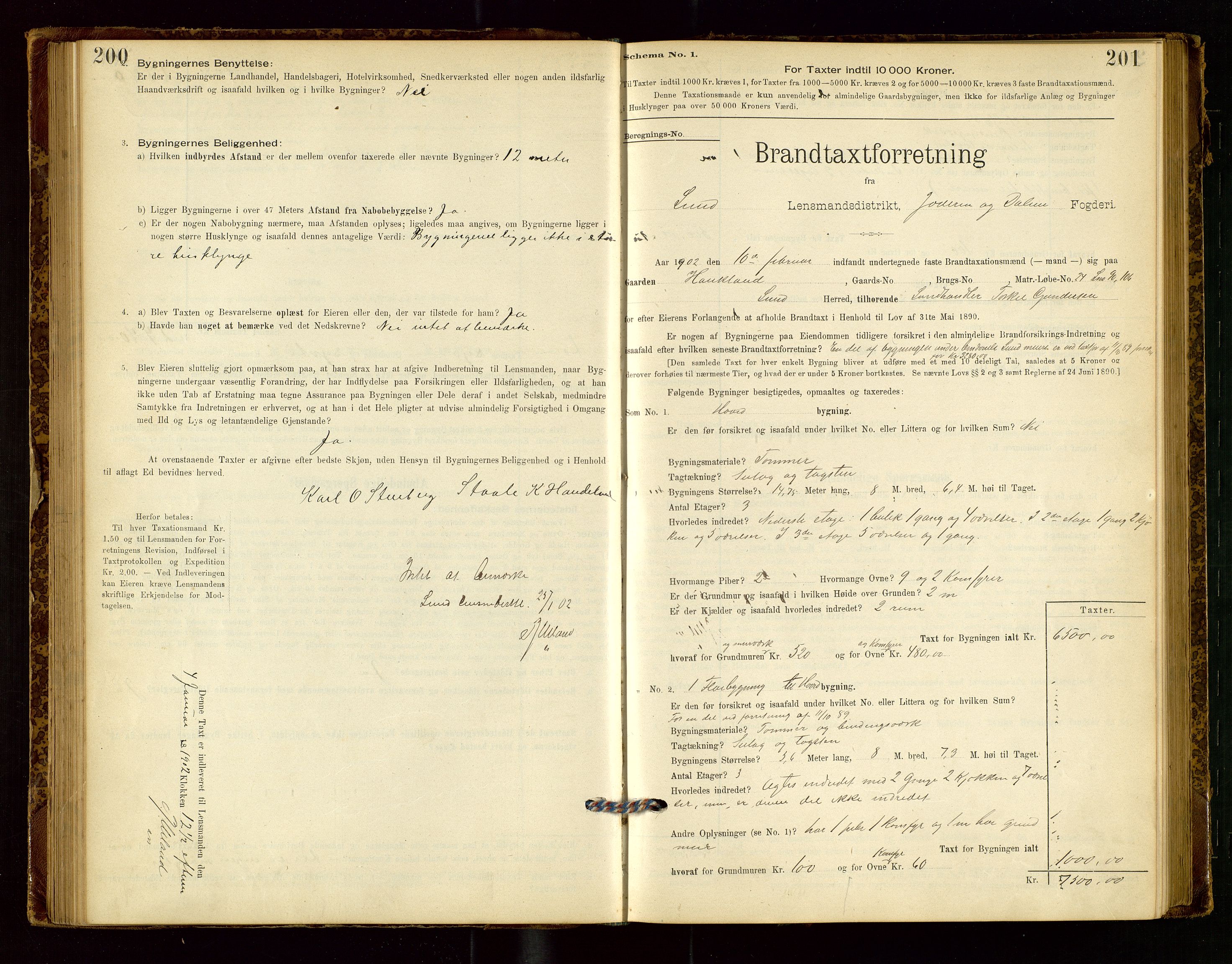 Lund lensmannskontor, AV/SAST-A-100303/Gob/L0001: "Brandtakstprotokol", 1894-1907, p. 200-201