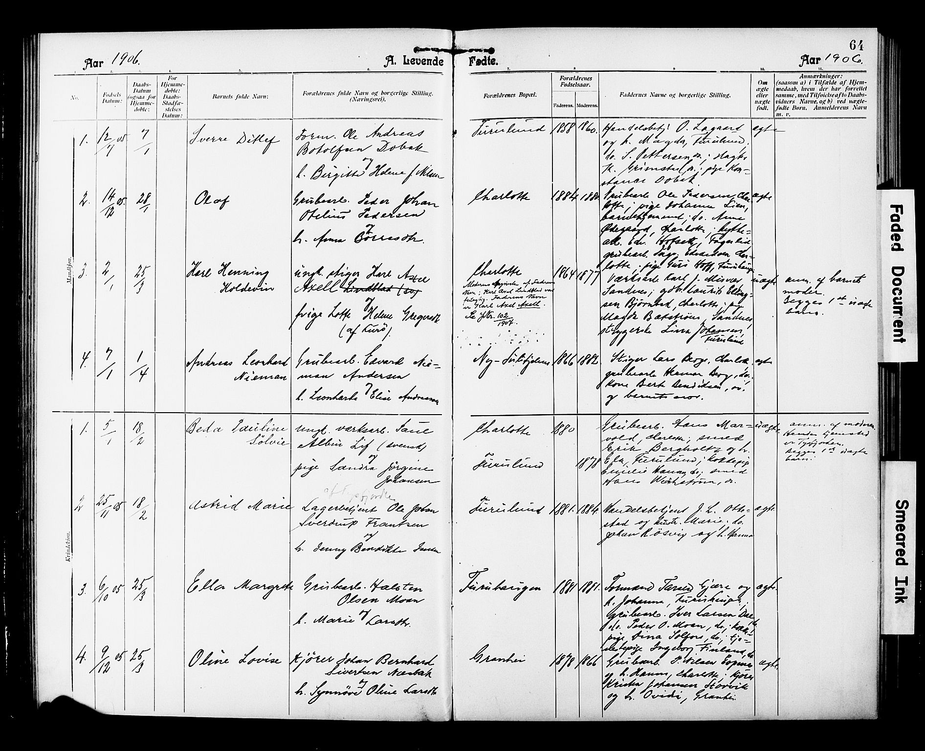 Ministerialprotokoller, klokkerbøker og fødselsregistre - Nordland, AV/SAT-A-1459/850/L0709: Parish register (official) no. 850A01, 1899-1909, p. 64