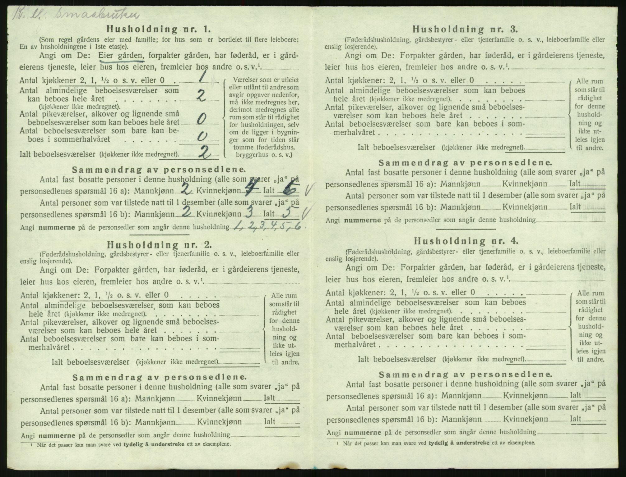 SAK, 1920 census for Bygland, 1920, p. 560