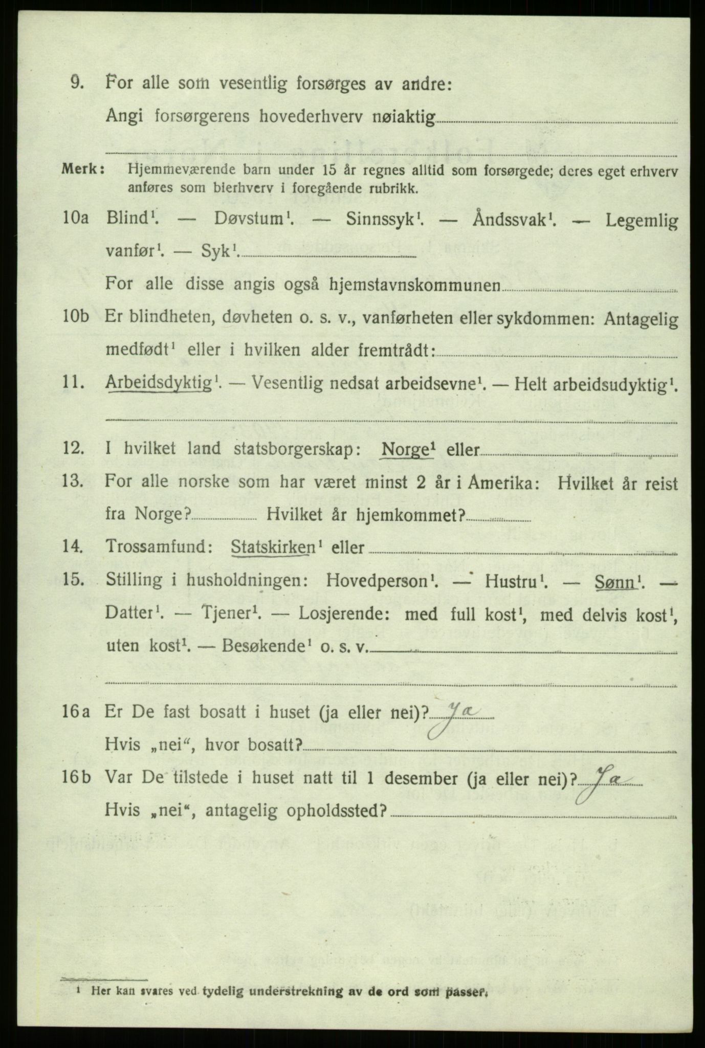 SAB, 1920 census for Balestrand, 1920, p. 4141