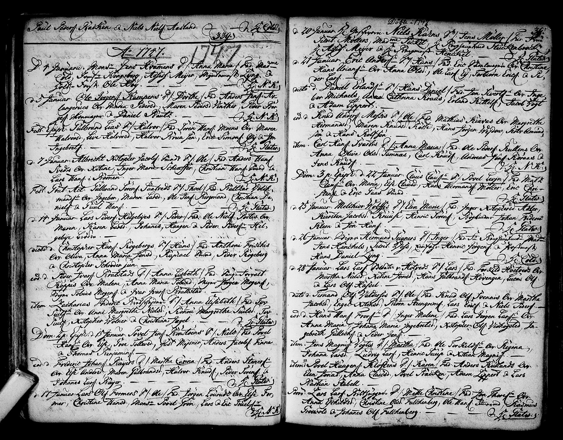 Kongsberg kirkebøker, SAKO/A-22/F/Fa/L0003: Parish register (official) no. I 3, 1744-1755, p. 39