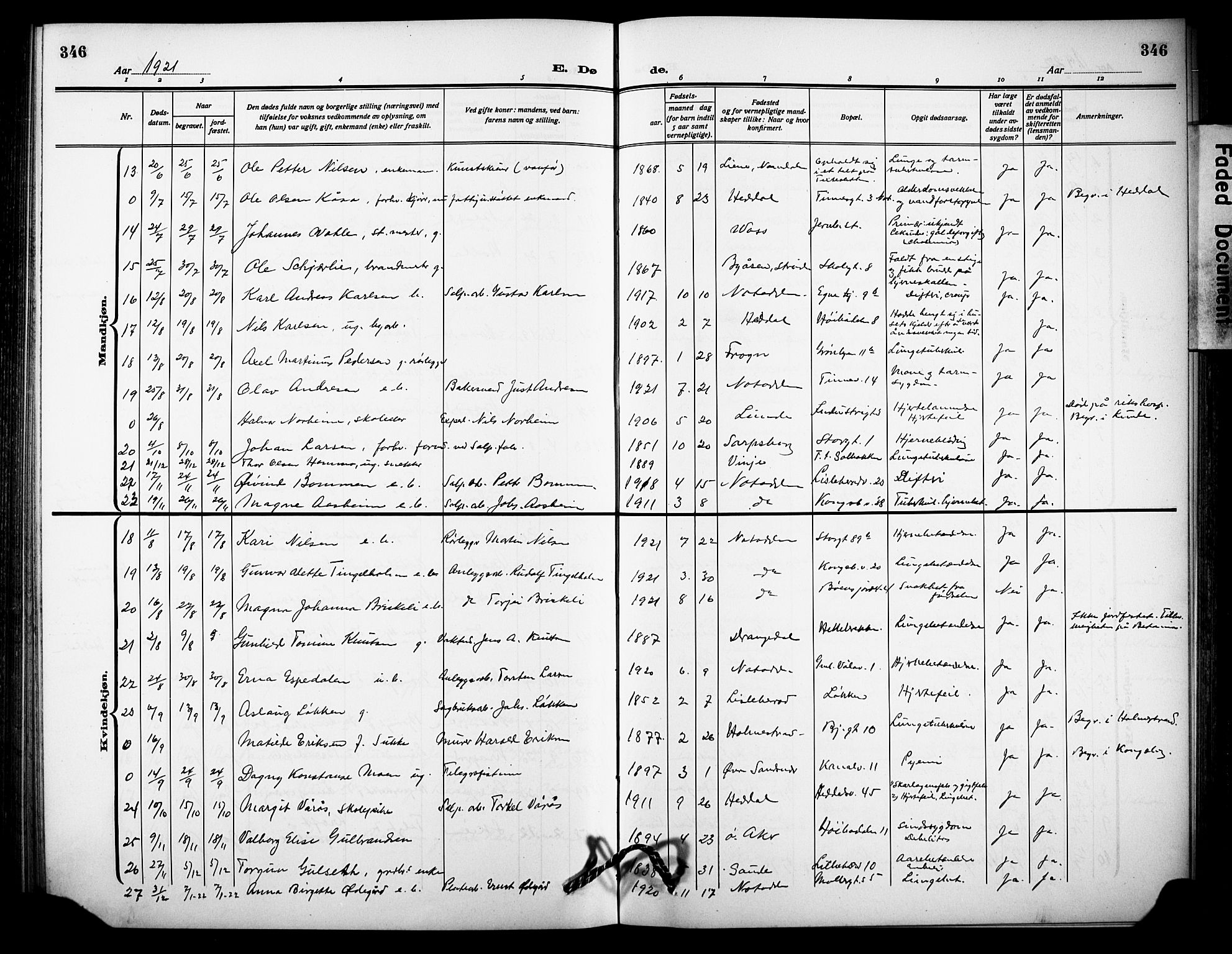 Notodden kirkebøker, SAKO/A-290/G/Ga/L0001: Parish register (copy) no. 1, 1912-1923, p. 346