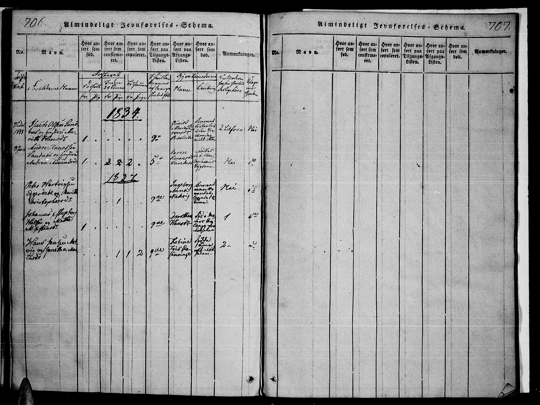 Ministerialprotokoller, klokkerbøker og fødselsregistre - Nordland, AV/SAT-A-1459/859/L0842: Parish register (official) no. 859A02, 1821-1839, p. 706-707