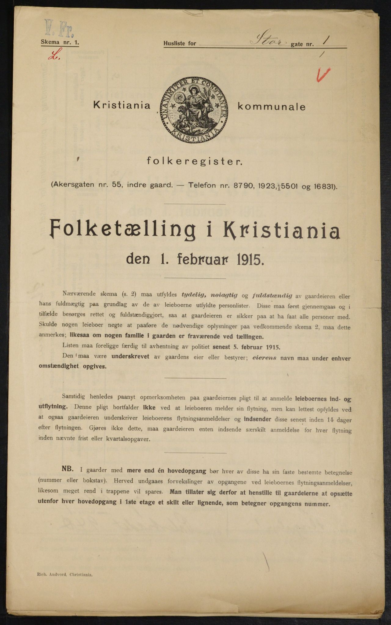 OBA, Municipal Census 1915 for Kristiania, 1915, p. 103016