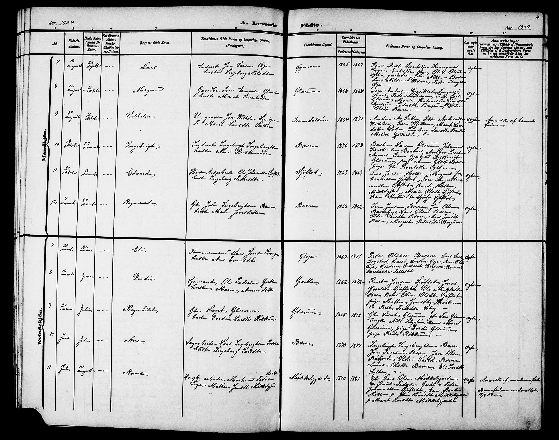 Ministerialprotokoller, klokkerbøker og fødselsregistre - Møre og Romsdal, AV/SAT-A-1454/595/L1053: Parish register (copy) no. 595C05, 1901-1919, p. 10