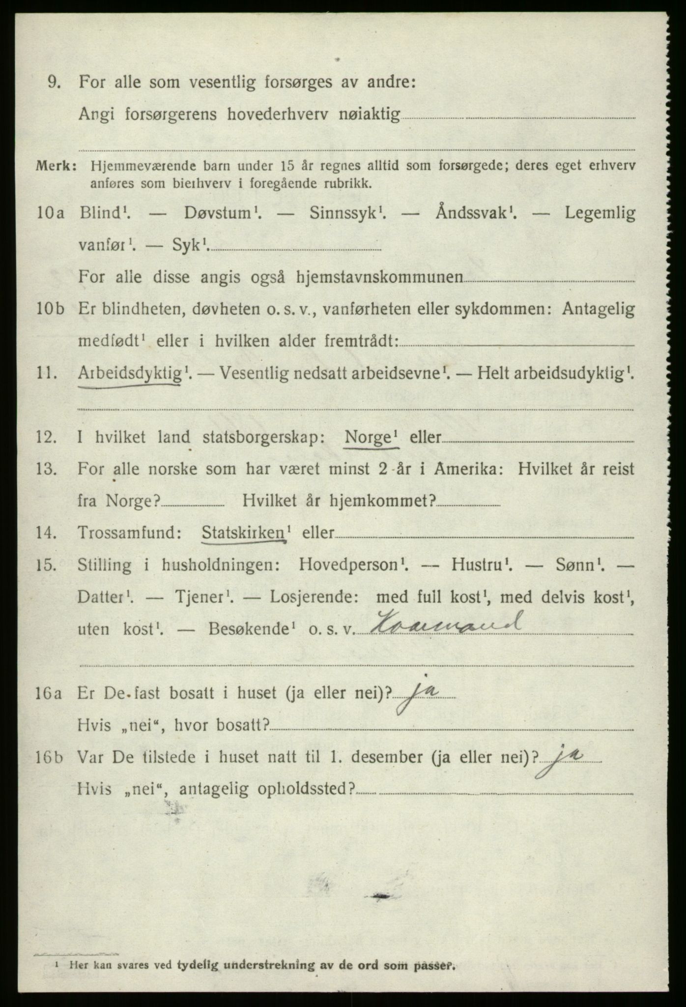 SAB, 1920 census for Innvik, 1920, p. 5118