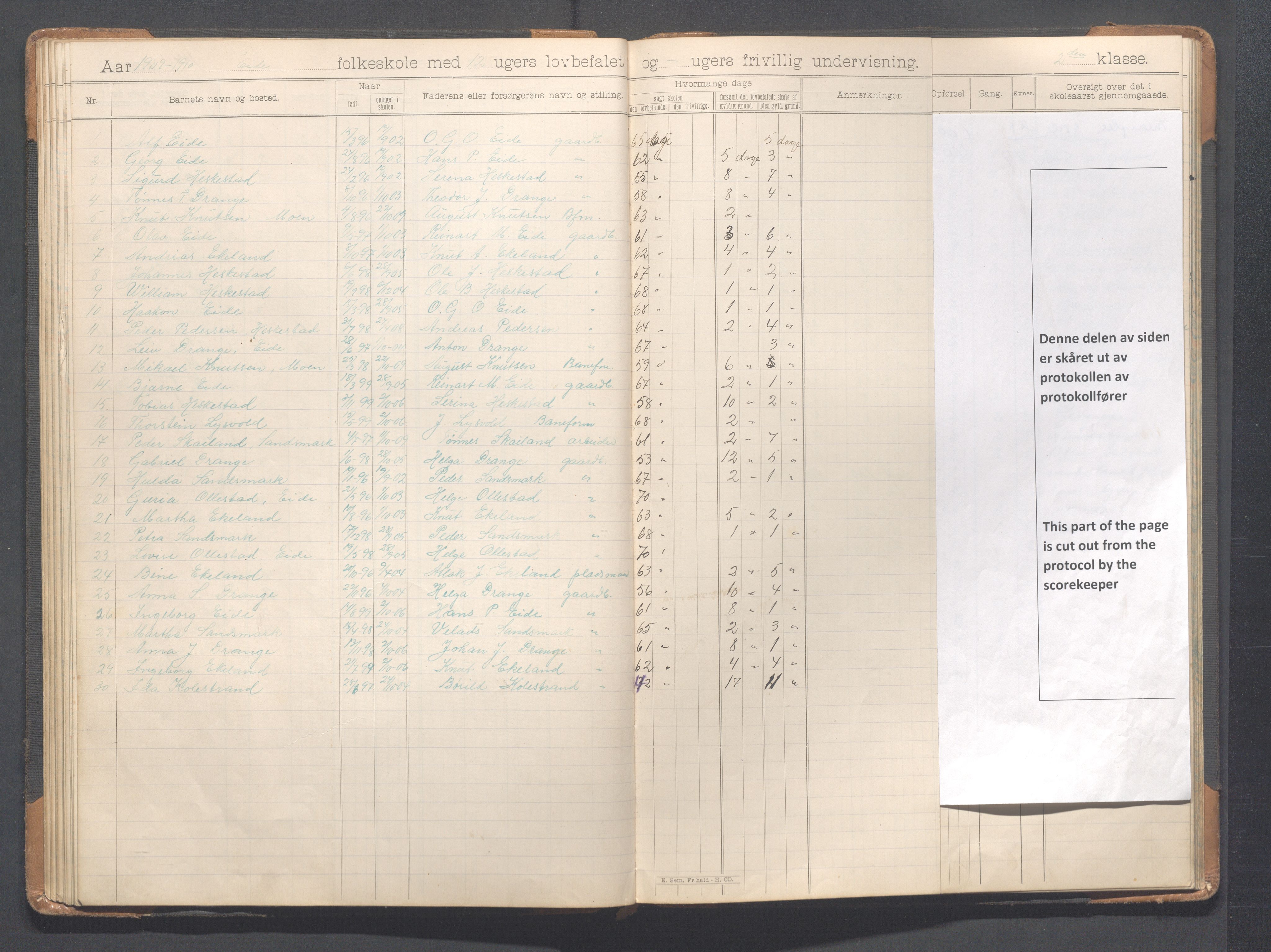 Heskestad kommune - Eide skole, IKAR/K-101744/H/L0001: Skoleprotokoll, 1898-1922, p. 47