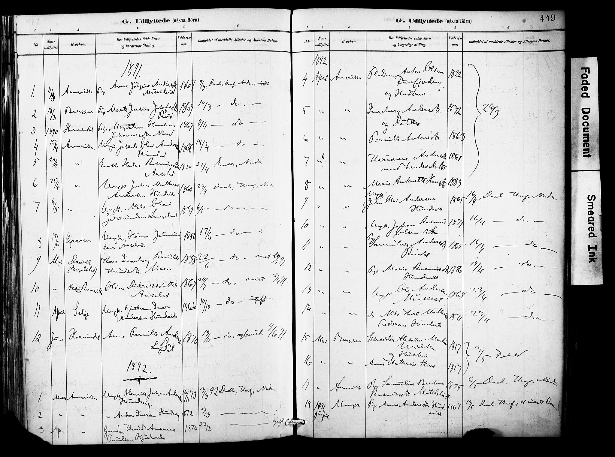 Eid sokneprestembete, AV/SAB-A-82301/H/Haa/Haab/L0001: Parish register (official) no. B 1, 1879-1906, p. 449