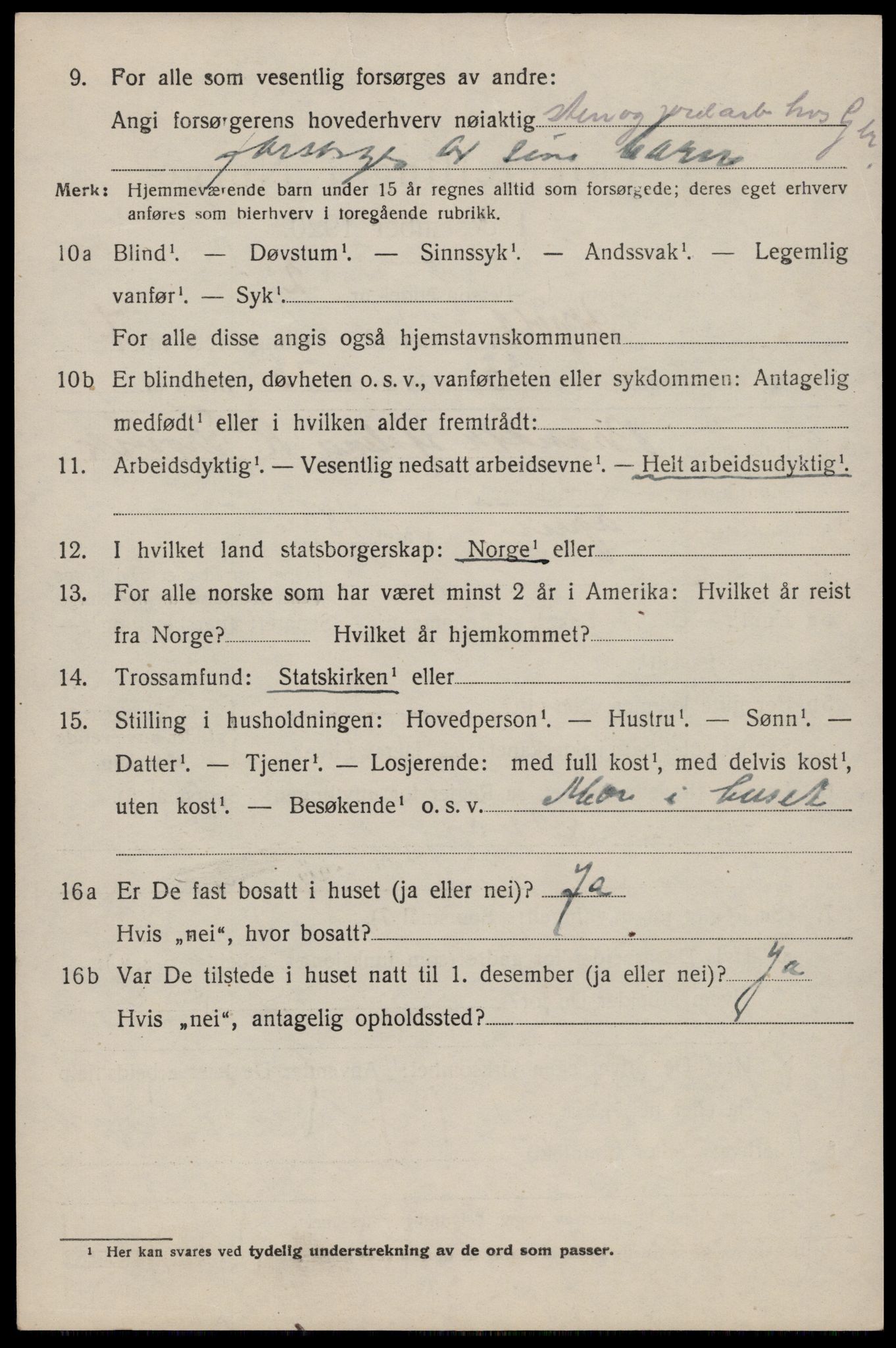 SAST, 1920 census for Skjold, 1920, p. 4177