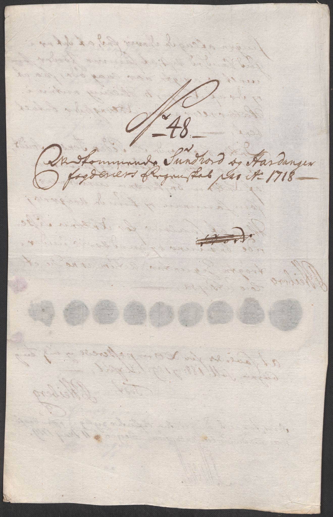 Rentekammeret inntil 1814, Reviderte regnskaper, Fogderegnskap, AV/RA-EA-4092/R48/L2996: Fogderegnskap Sunnhordland og Hardanger, 1718, p. 24