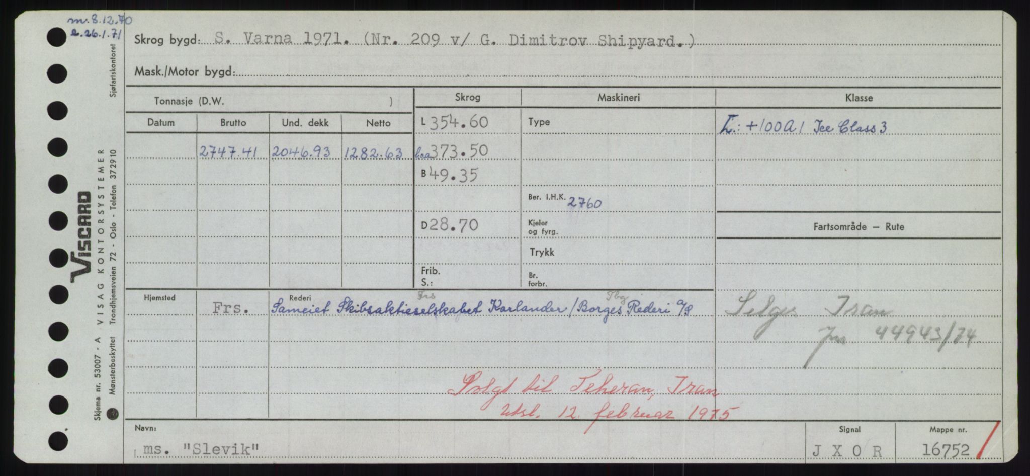 Sjøfartsdirektoratet med forløpere, Skipsmålingen, RA/S-1627/H/Hd/L0034: Fartøy, Sk-Slå, p. 463