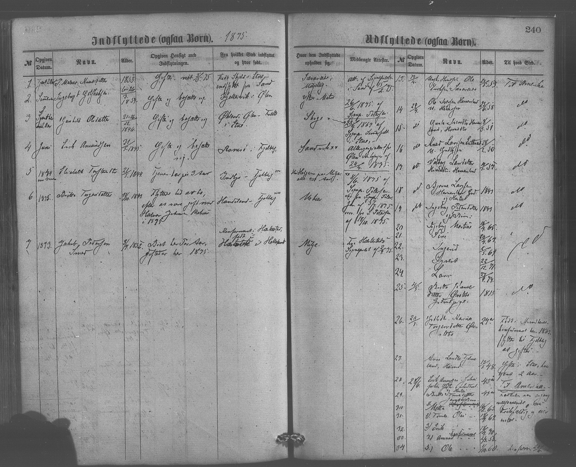 Skånevik sokneprestembete, AV/SAB-A-77801/H/Haa: Parish register (official) no. A 6, 1869-1878, p. 240